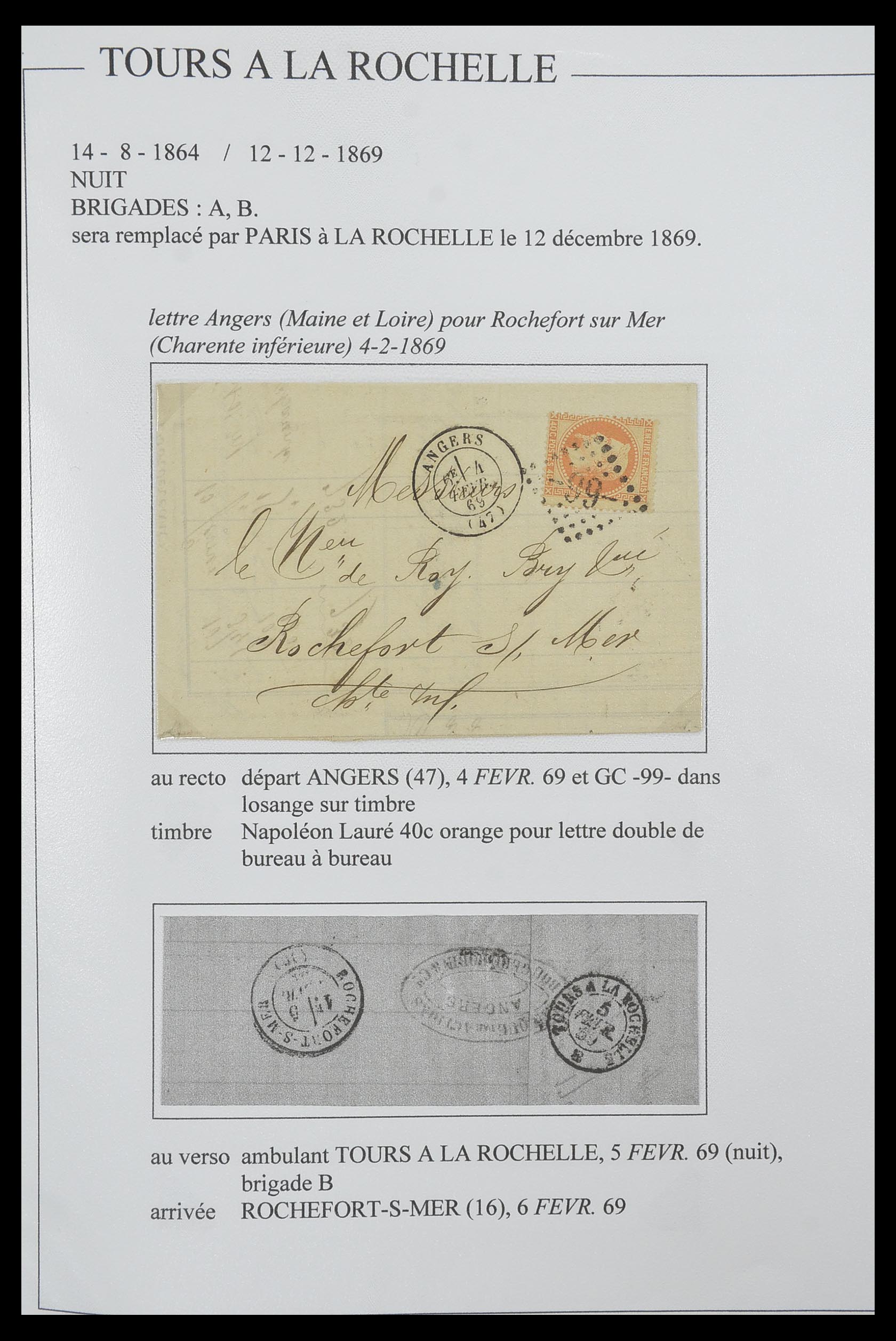 33624 113 - Postzegelverzameling 33624 Frankrijk brieven 1854-1907.