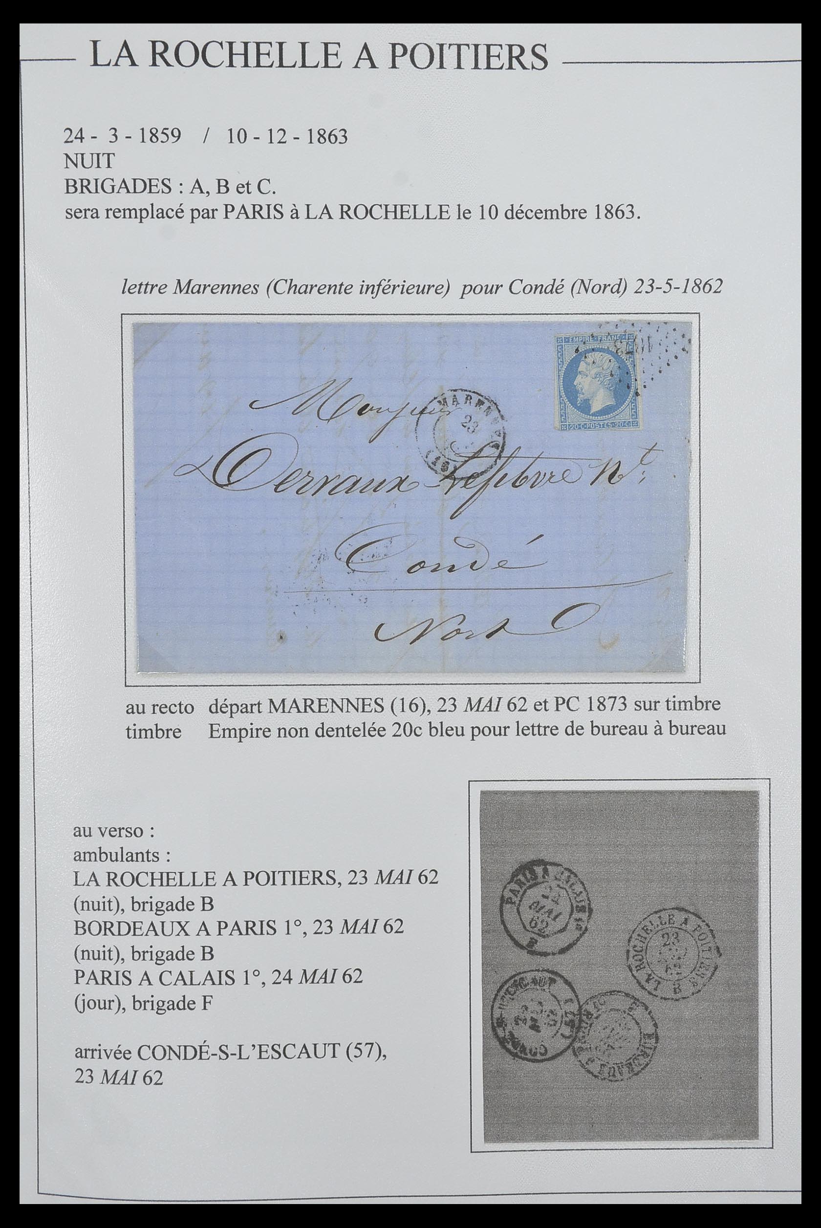 33624 115 - Postzegelverzameling 33624 Frankrijk brieven 1854-1907.