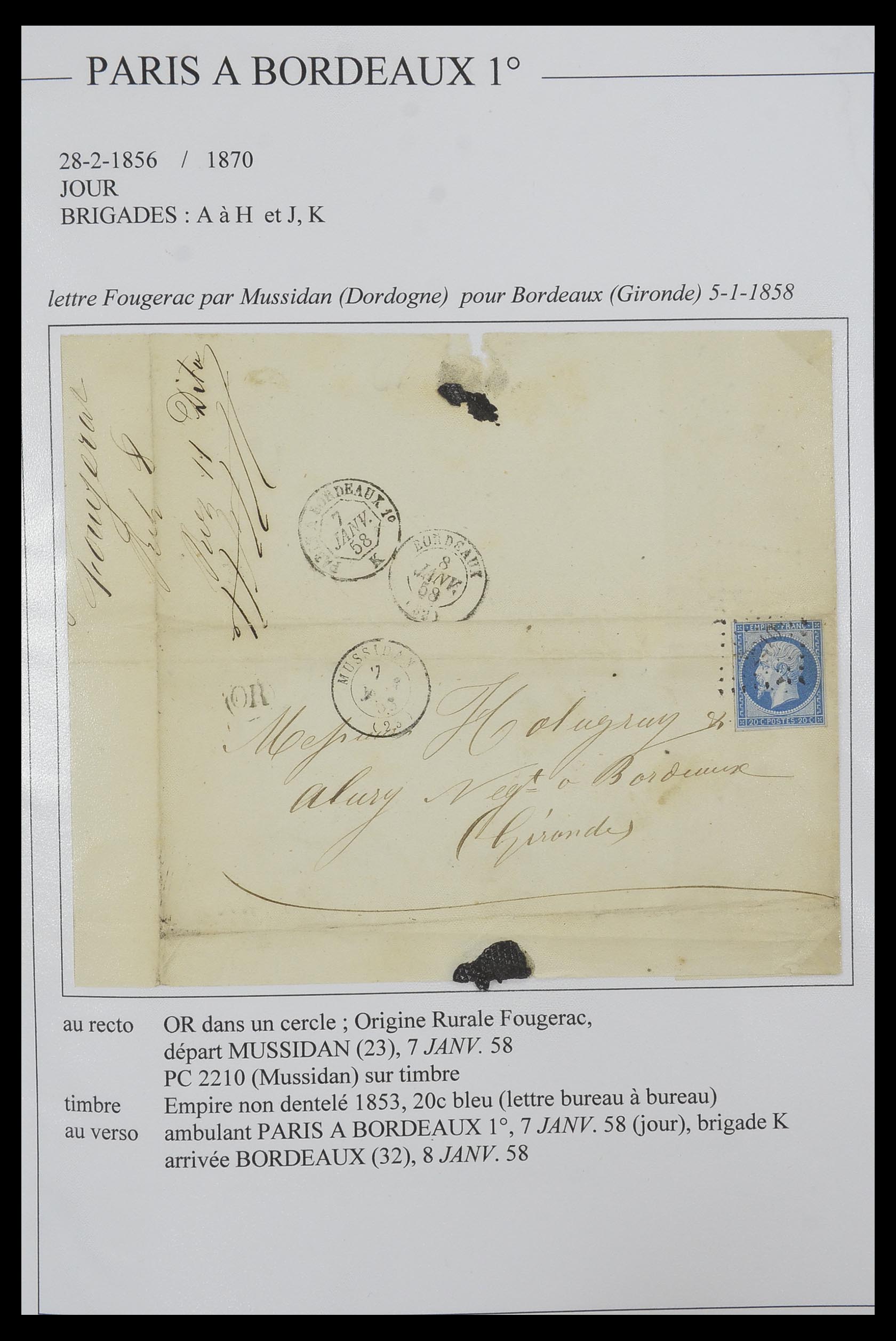 33624 116 - Postzegelverzameling 33624 Frankrijk brieven 1854-1907.