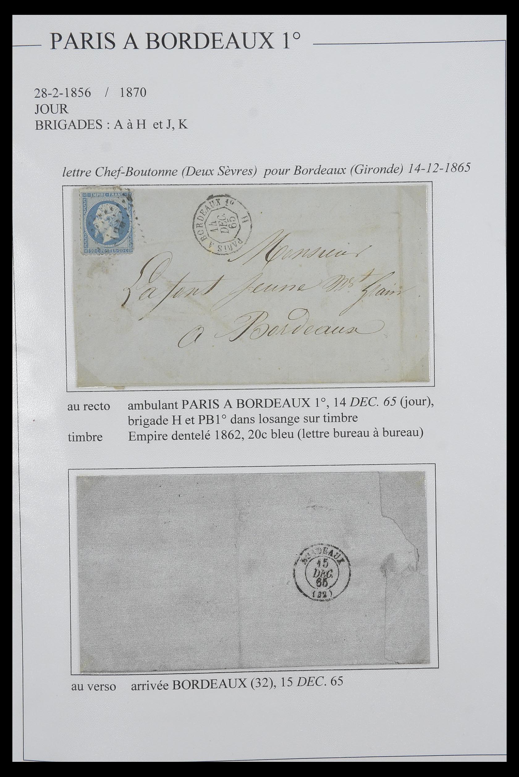 33624 117 - Postzegelverzameling 33624 Frankrijk brieven 1854-1907.