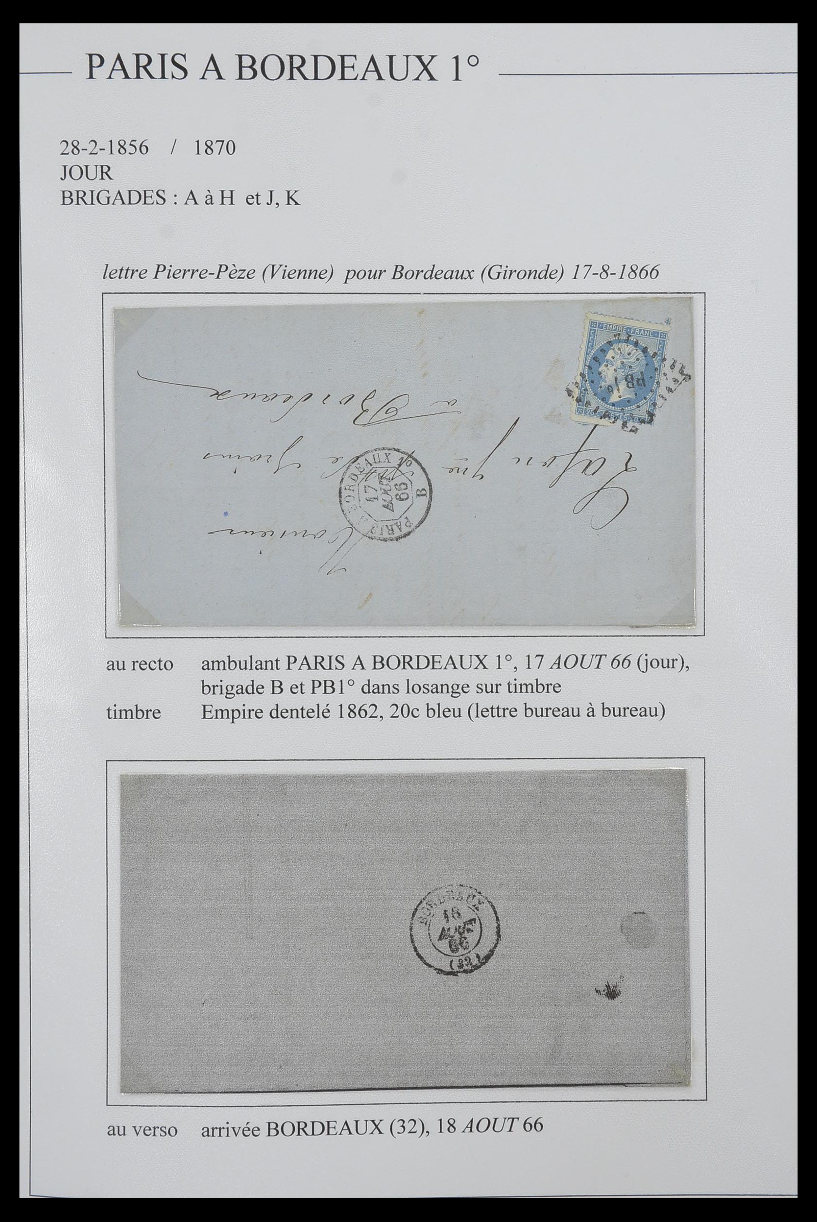 33624 118 - Postzegelverzameling 33624 Frankrijk brieven 1854-1907.