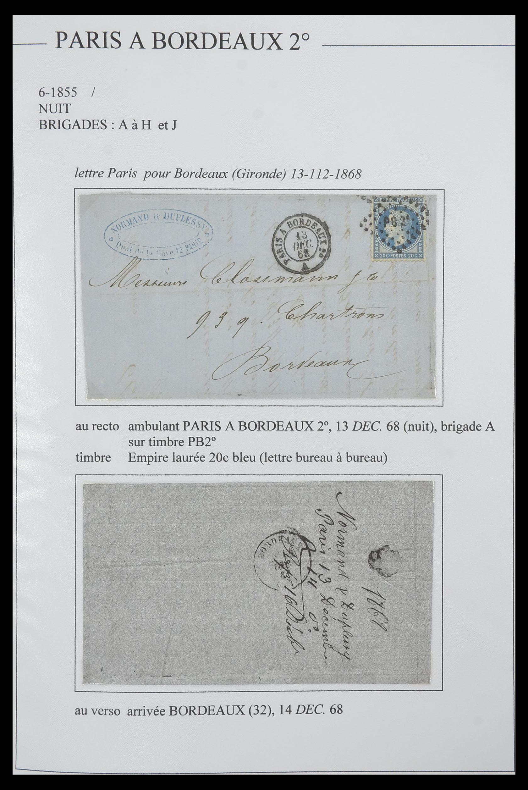 33624 119 - Postzegelverzameling 33624 Frankrijk brieven 1854-1907.