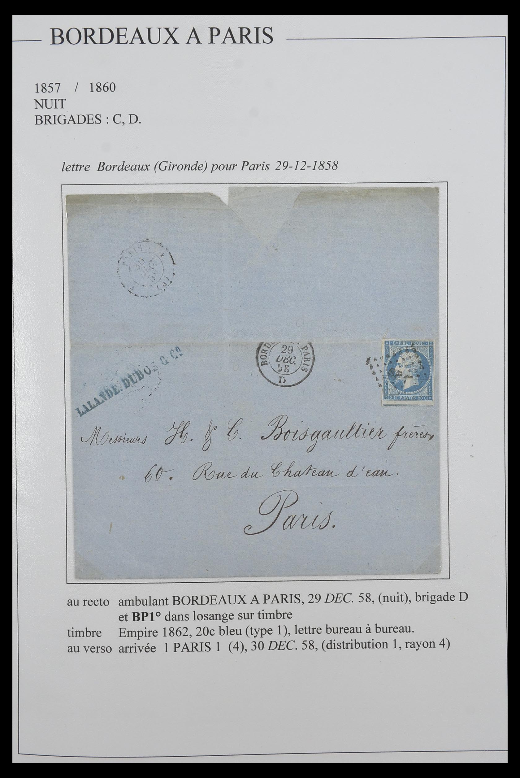33624 120 - Postzegelverzameling 33624 Frankrijk brieven 1854-1907.