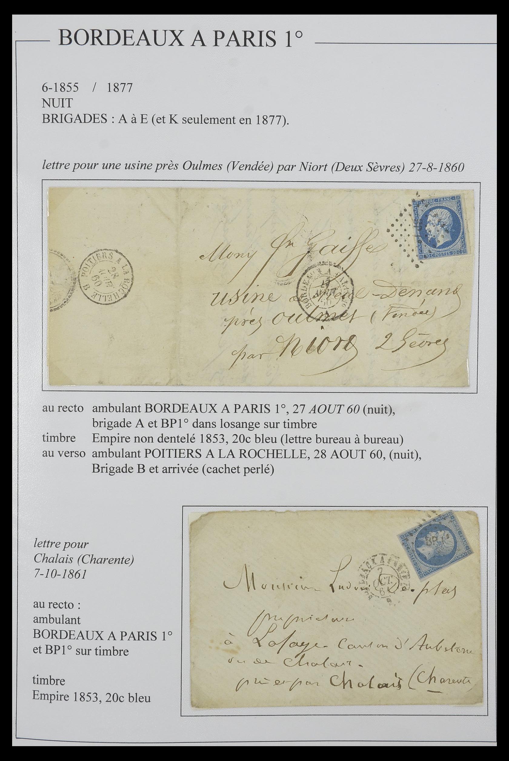 33624 121 - Postzegelverzameling 33624 Frankrijk brieven 1854-1907.
