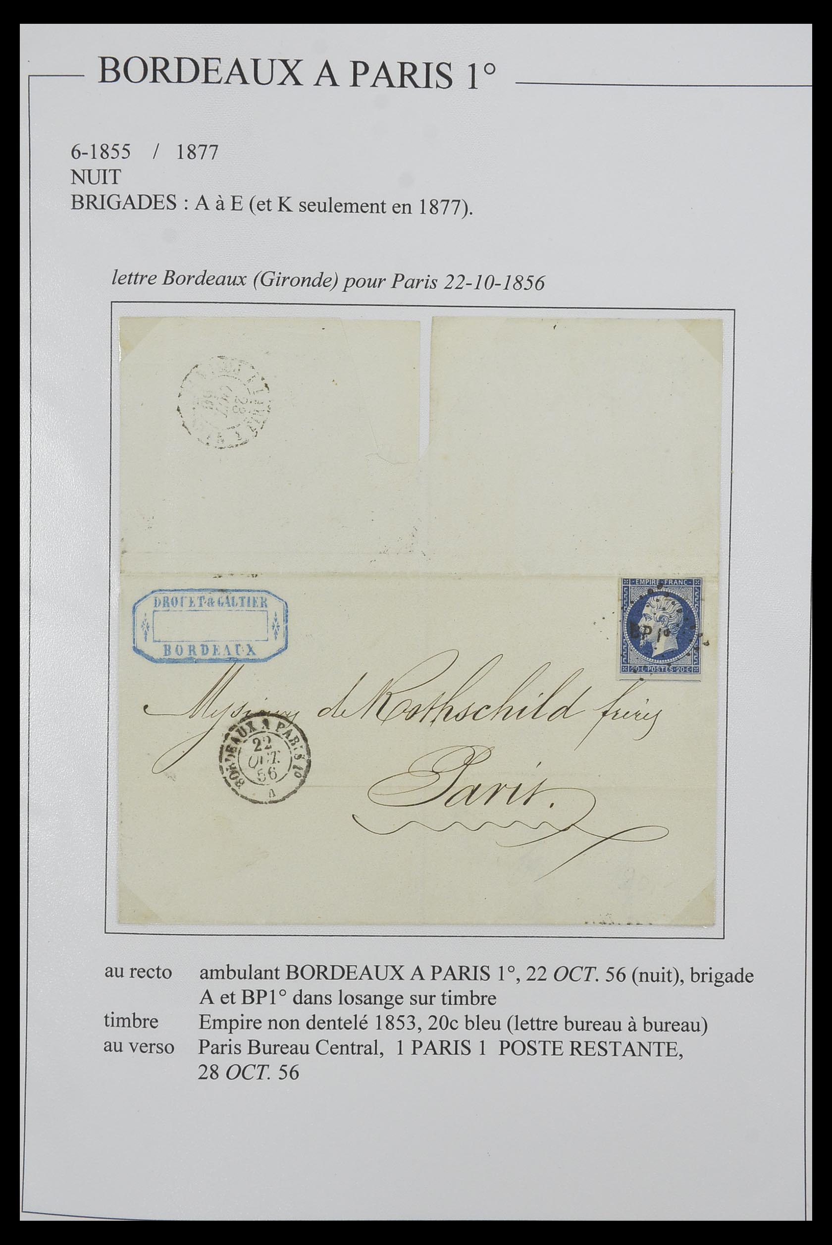 33624 123 - Postzegelverzameling 33624 Frankrijk brieven 1854-1907.