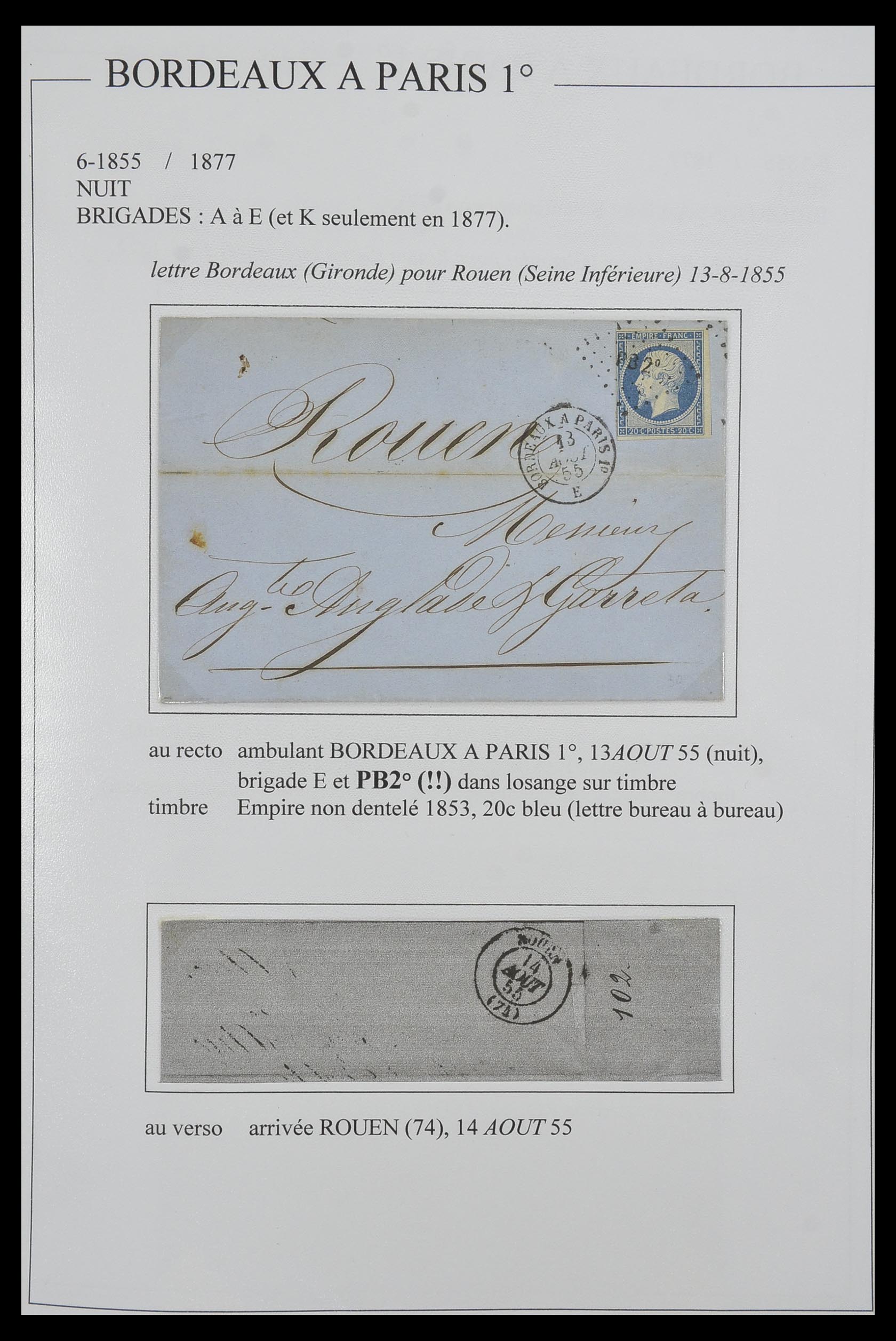 33624 124 - Postzegelverzameling 33624 Frankrijk brieven 1854-1907.