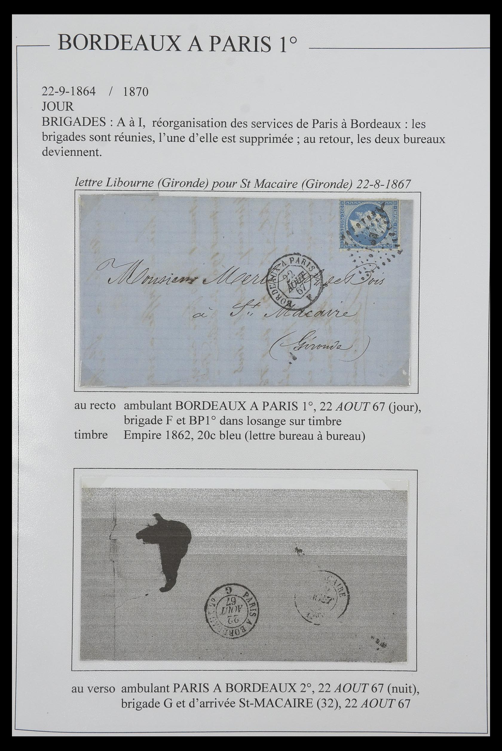 33624 127 - Postzegelverzameling 33624 Frankrijk brieven 1854-1907.