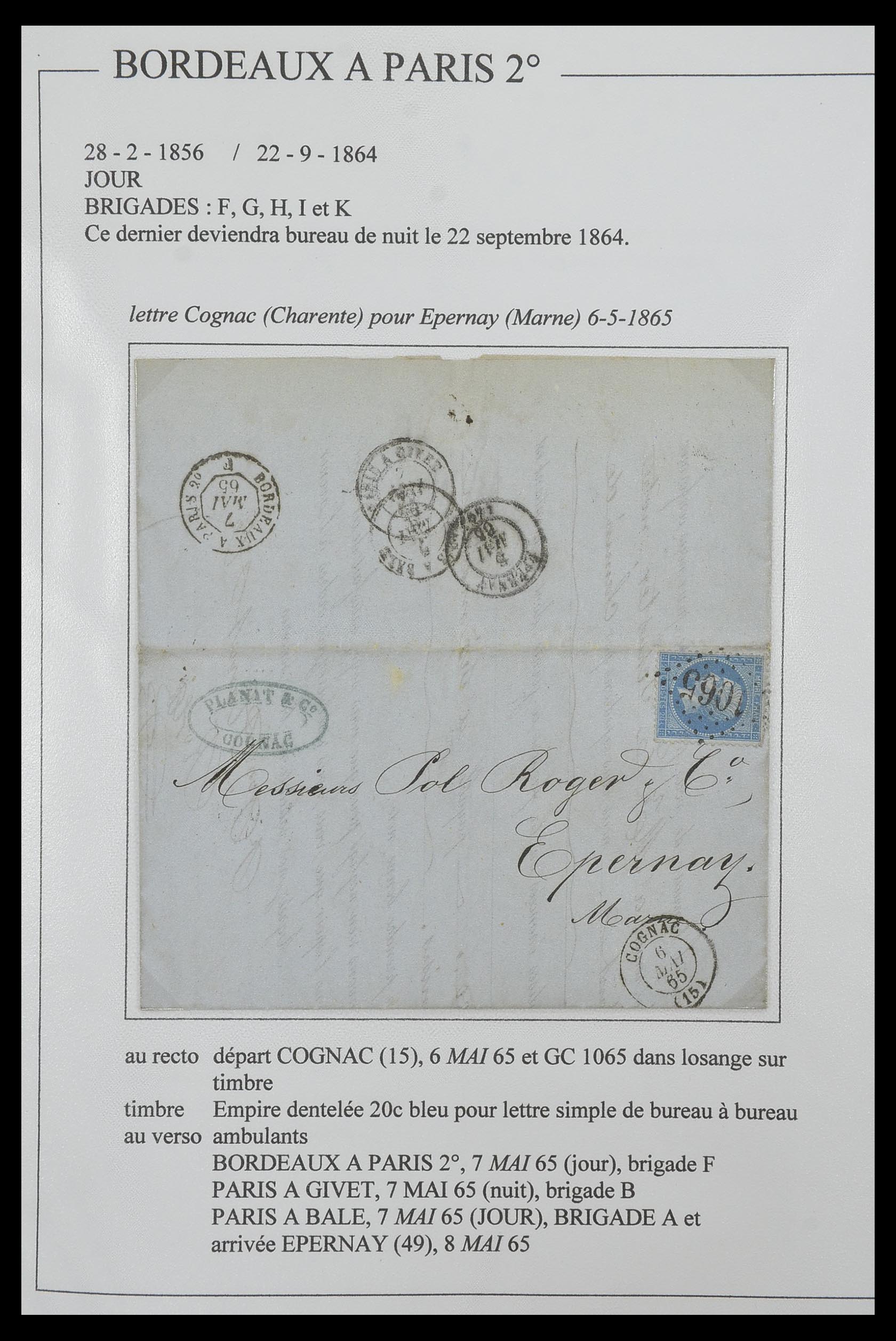 33624 128 - Postzegelverzameling 33624 Frankrijk brieven 1854-1907.