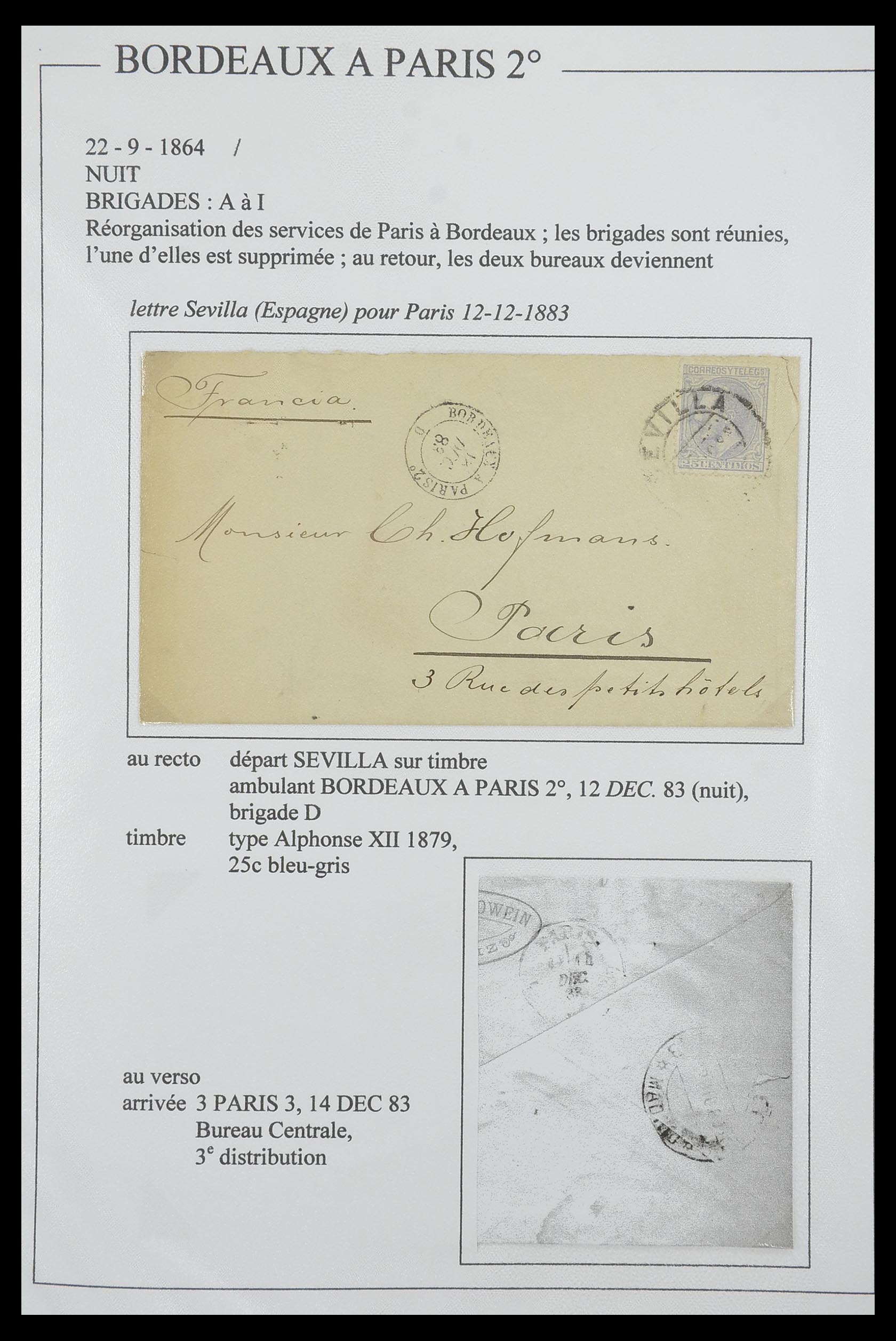33624 129 - Postzegelverzameling 33624 Frankrijk brieven 1854-1907.