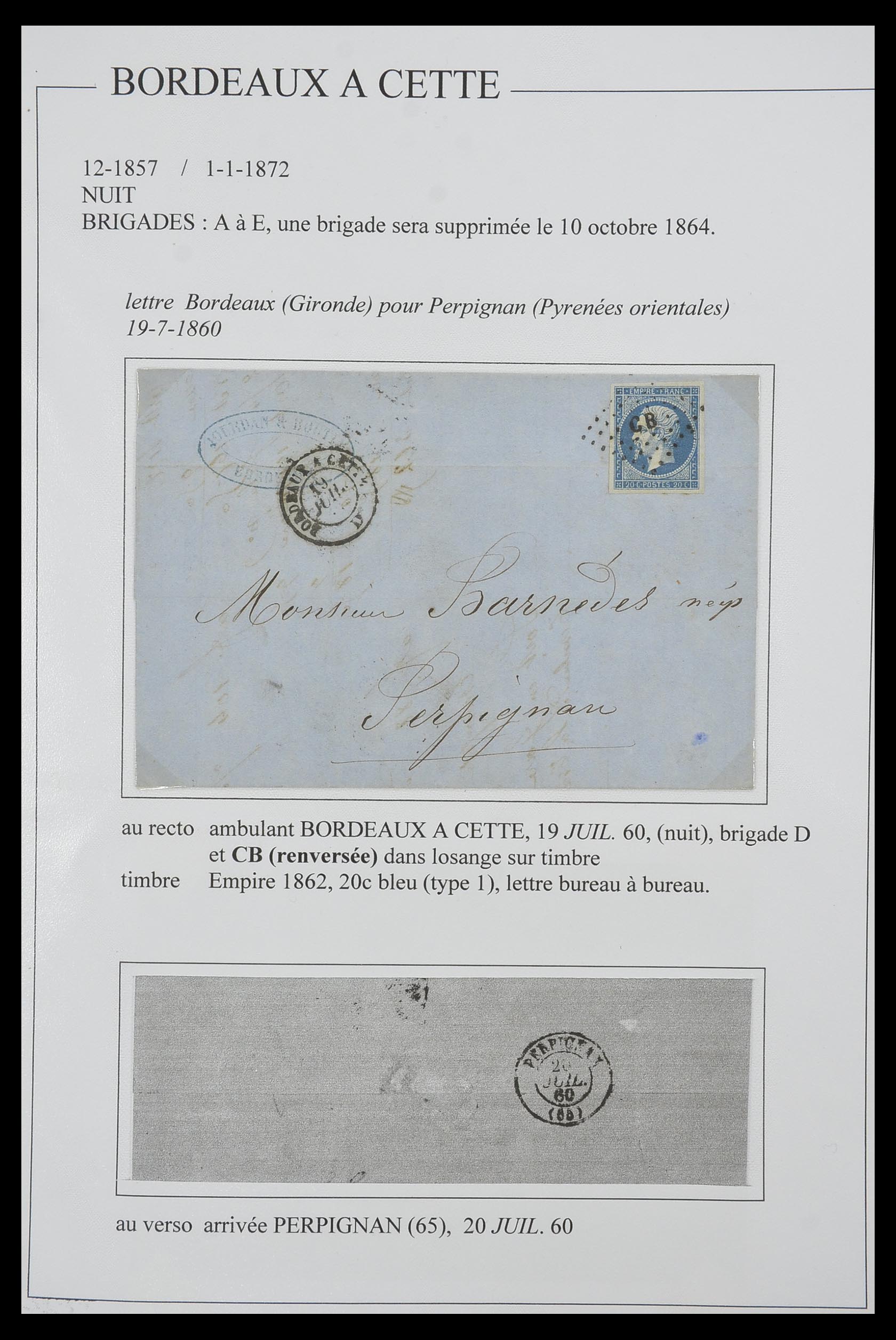 33624 132 - Postzegelverzameling 33624 Frankrijk brieven 1854-1907.