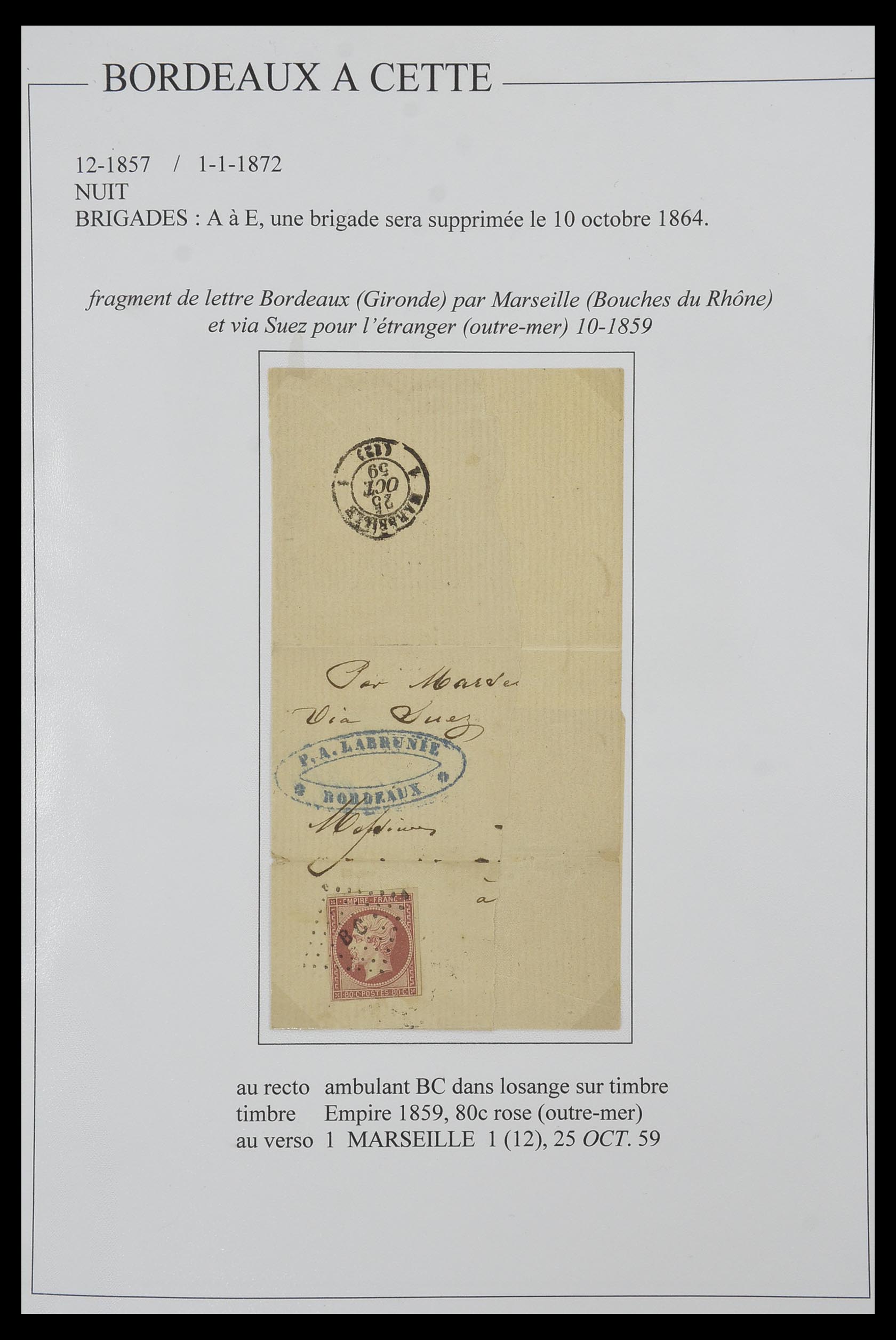 33624 133 - Postzegelverzameling 33624 Frankrijk brieven 1854-1907.