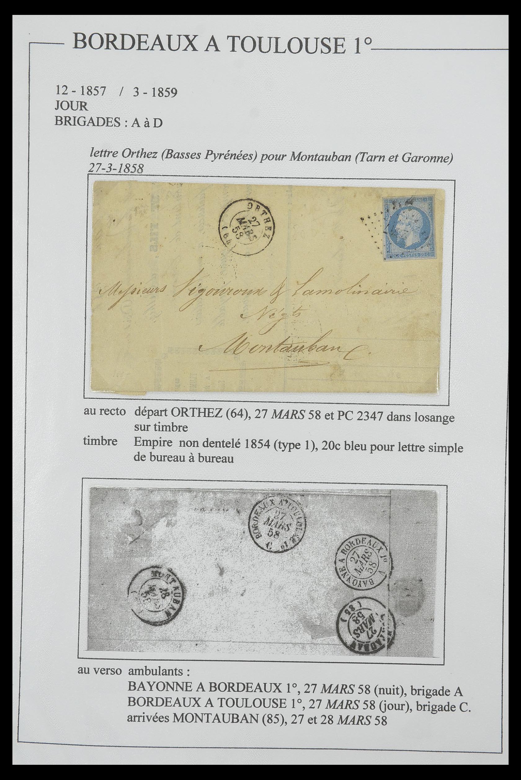 33624 137 - Postzegelverzameling 33624 Frankrijk brieven 1854-1907.