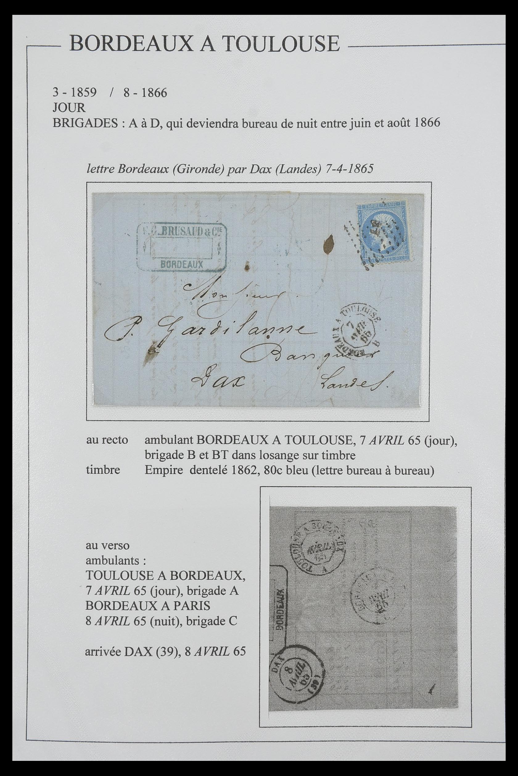 33624 138 - Postzegelverzameling 33624 Frankrijk brieven 1854-1907.