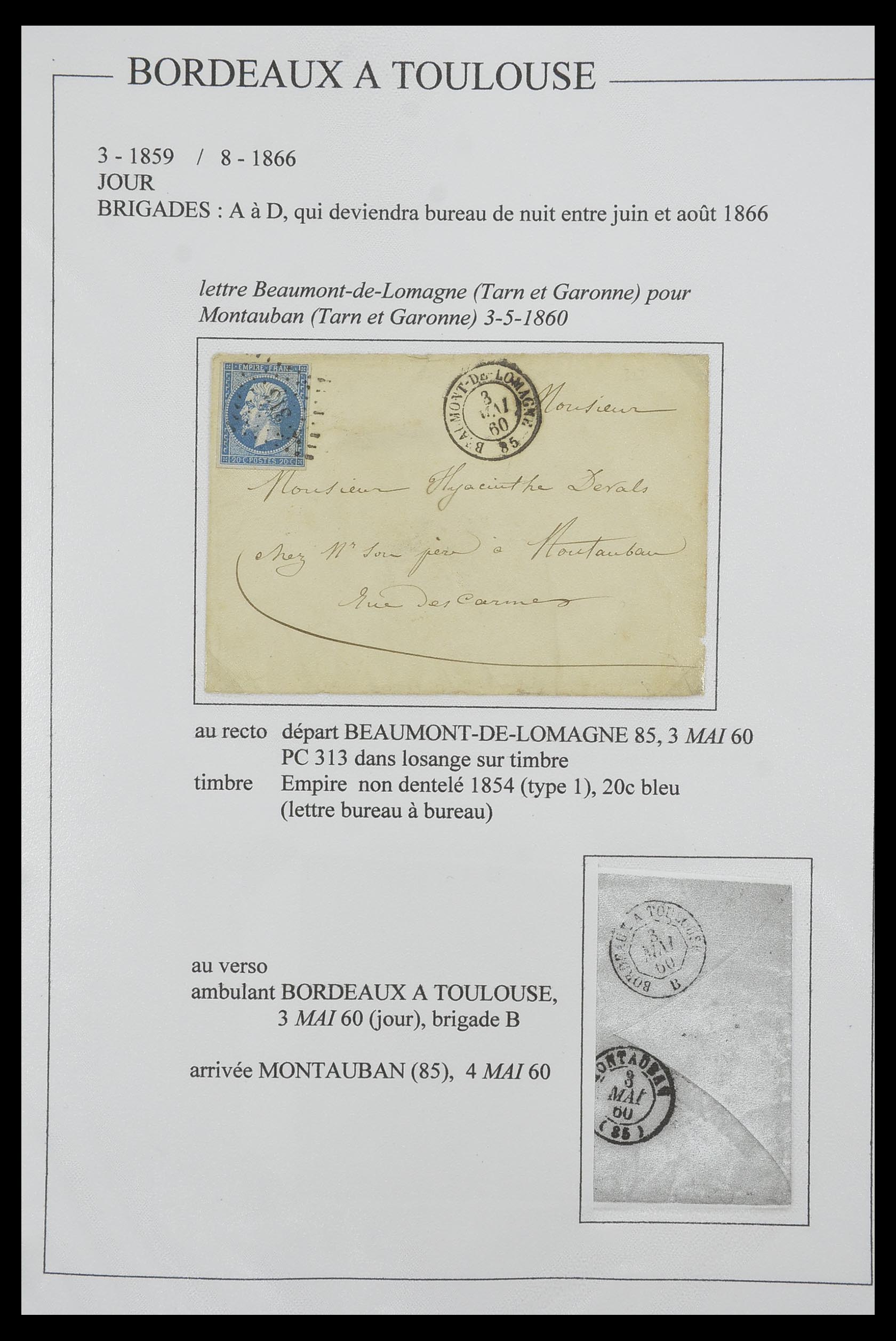 33624 139 - Postzegelverzameling 33624 Frankrijk brieven 1854-1907.