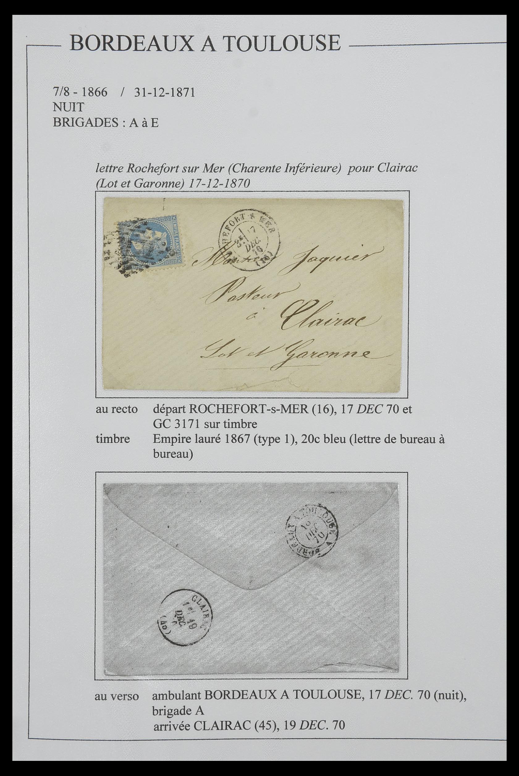 33624 140 - Postzegelverzameling 33624 Frankrijk brieven 1854-1907.