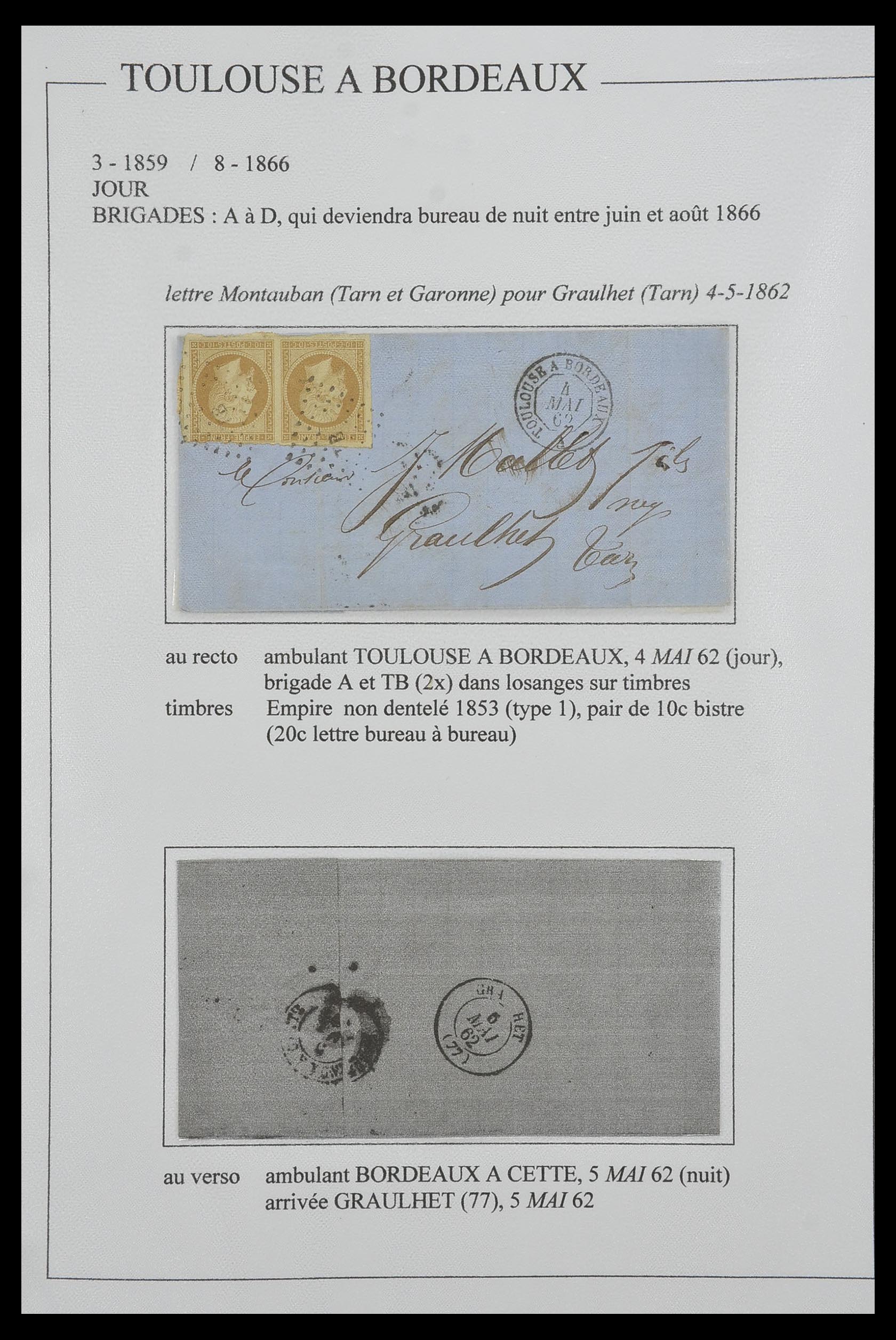 33624 141 - Postzegelverzameling 33624 Frankrijk brieven 1854-1907.