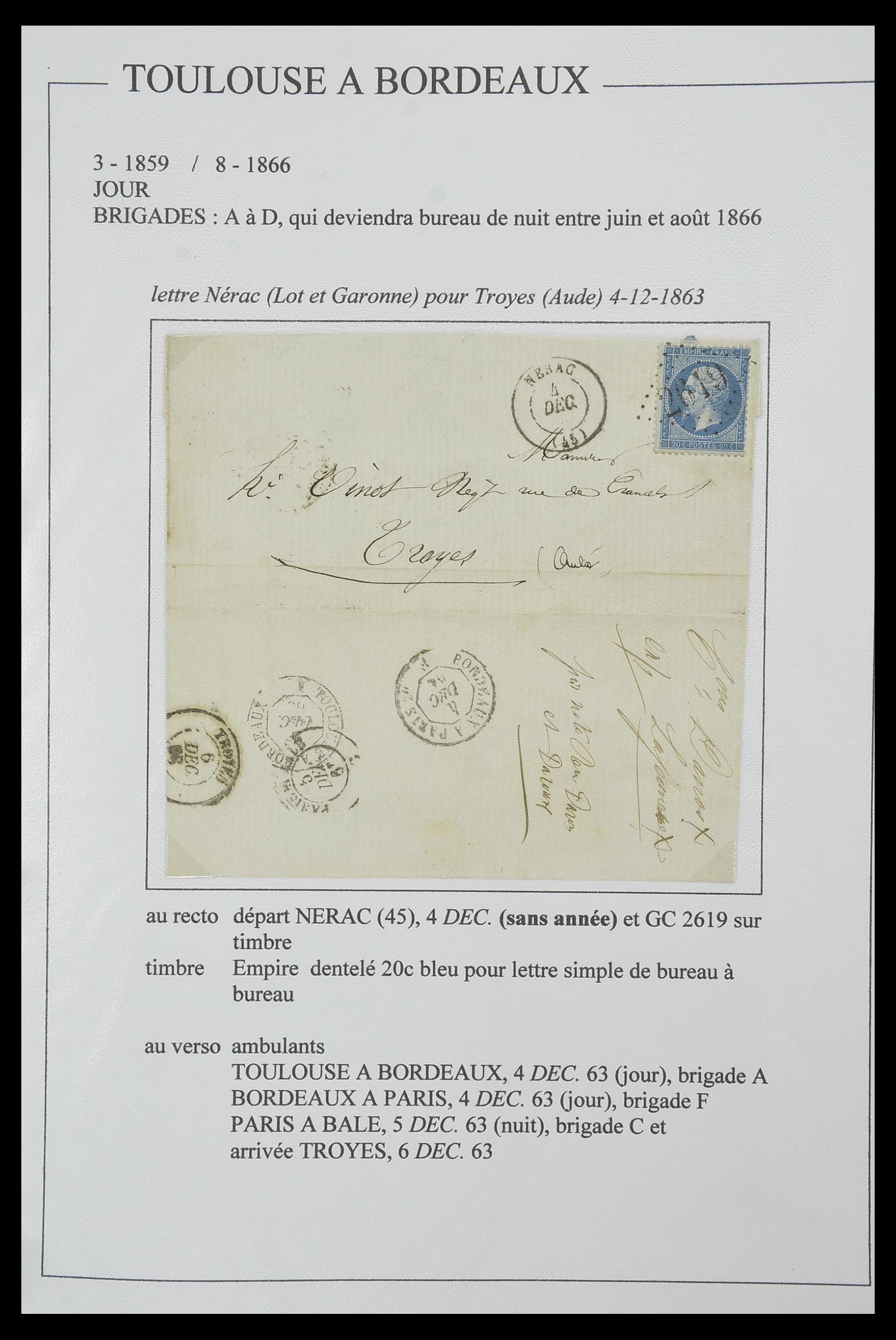 33624 142 - Postzegelverzameling 33624 Frankrijk brieven 1854-1907.