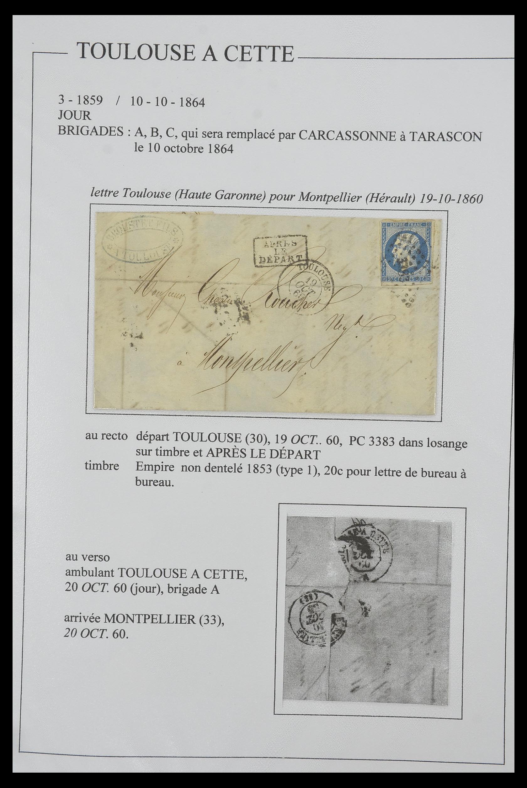 33624 143 - Postzegelverzameling 33624 Frankrijk brieven 1854-1907.