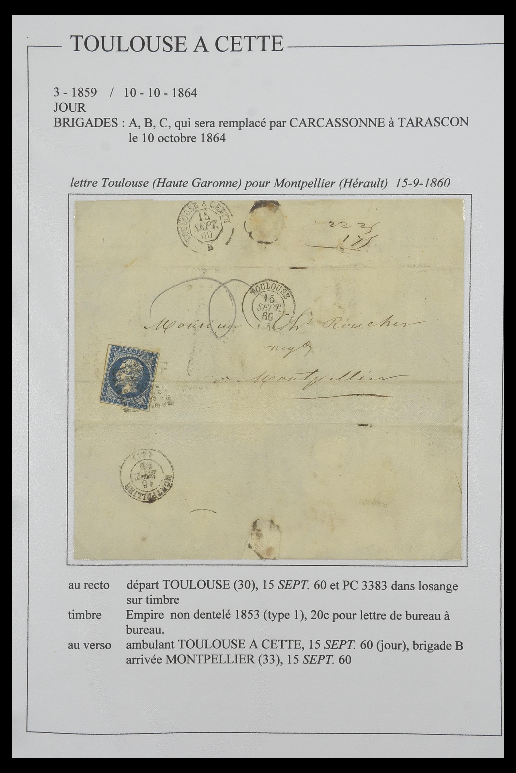 33624 144 - Postzegelverzameling 33624 Frankrijk brieven 1854-1907.