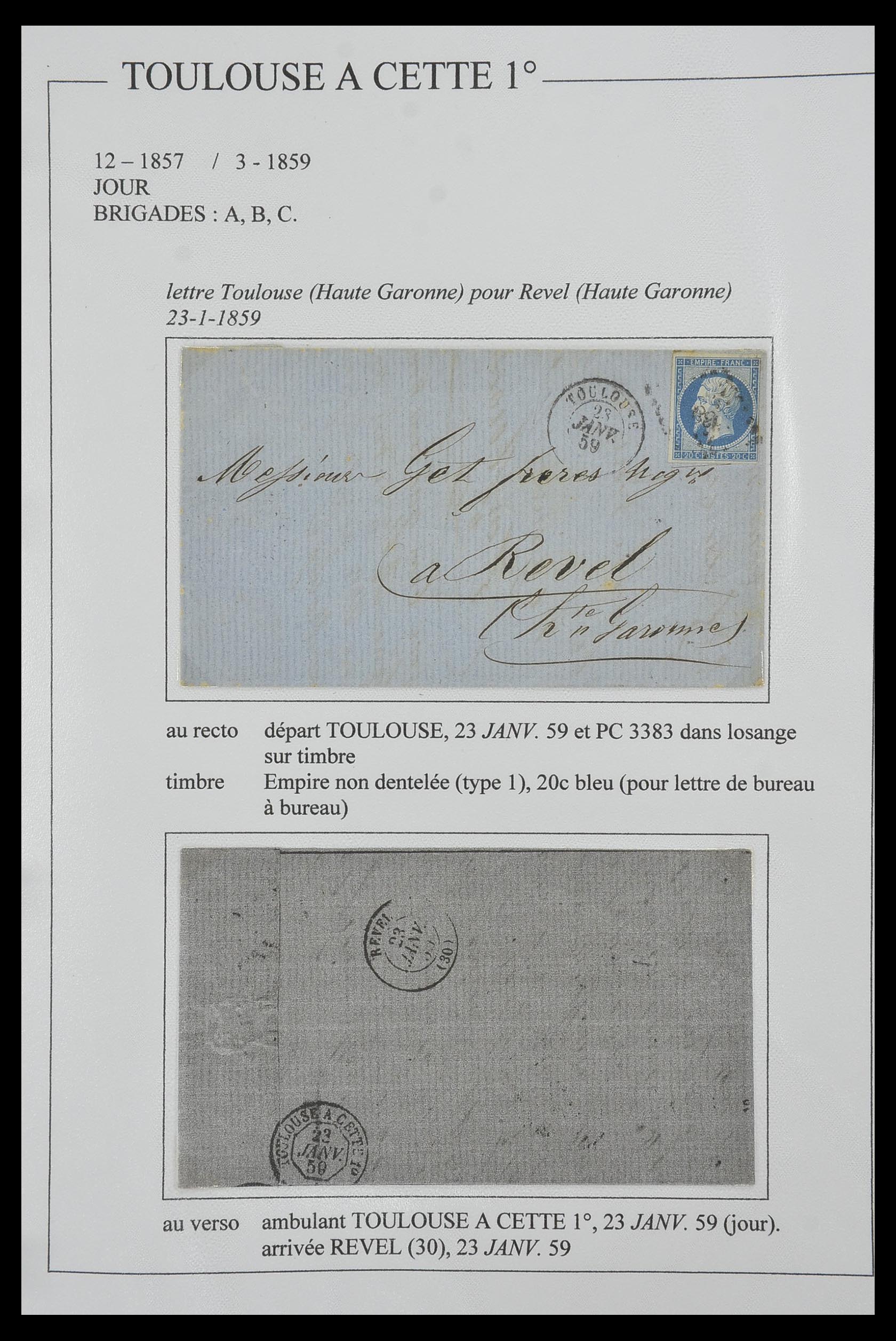 33624 145 - Postzegelverzameling 33624 Frankrijk brieven 1854-1907.