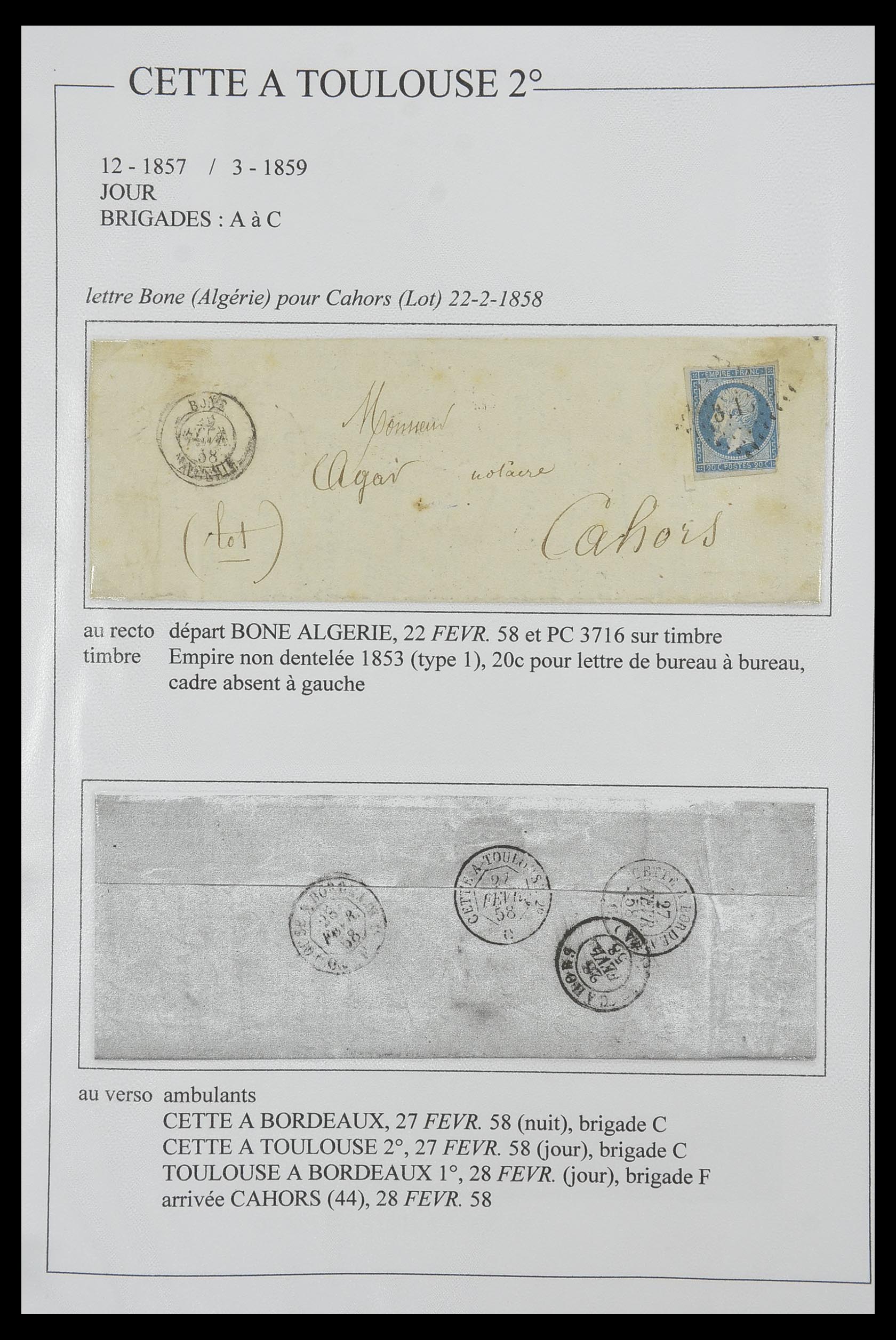 33624 146 - Postzegelverzameling 33624 Frankrijk brieven 1854-1907.