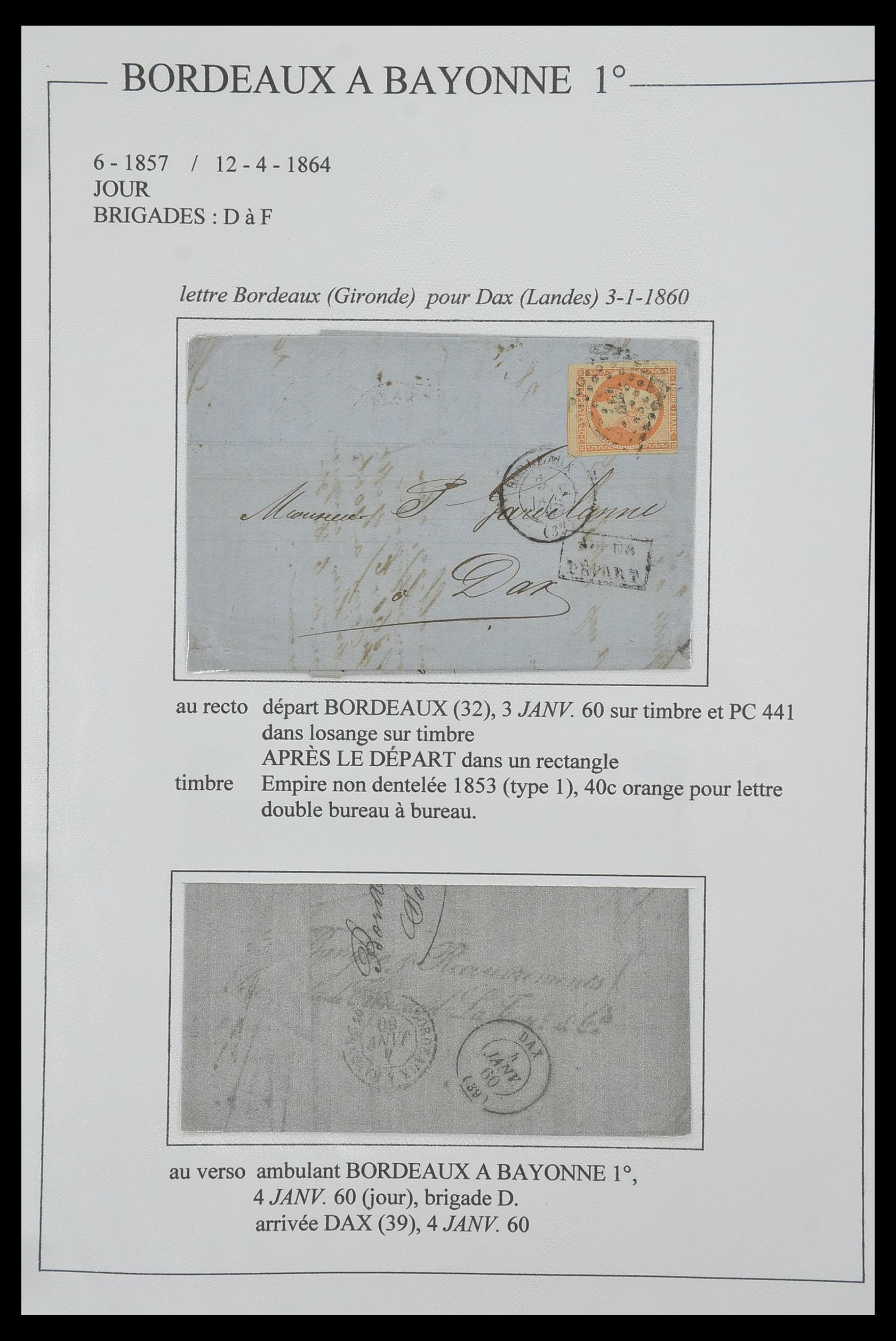 33624 147 - Postzegelverzameling 33624 Frankrijk brieven 1854-1907.