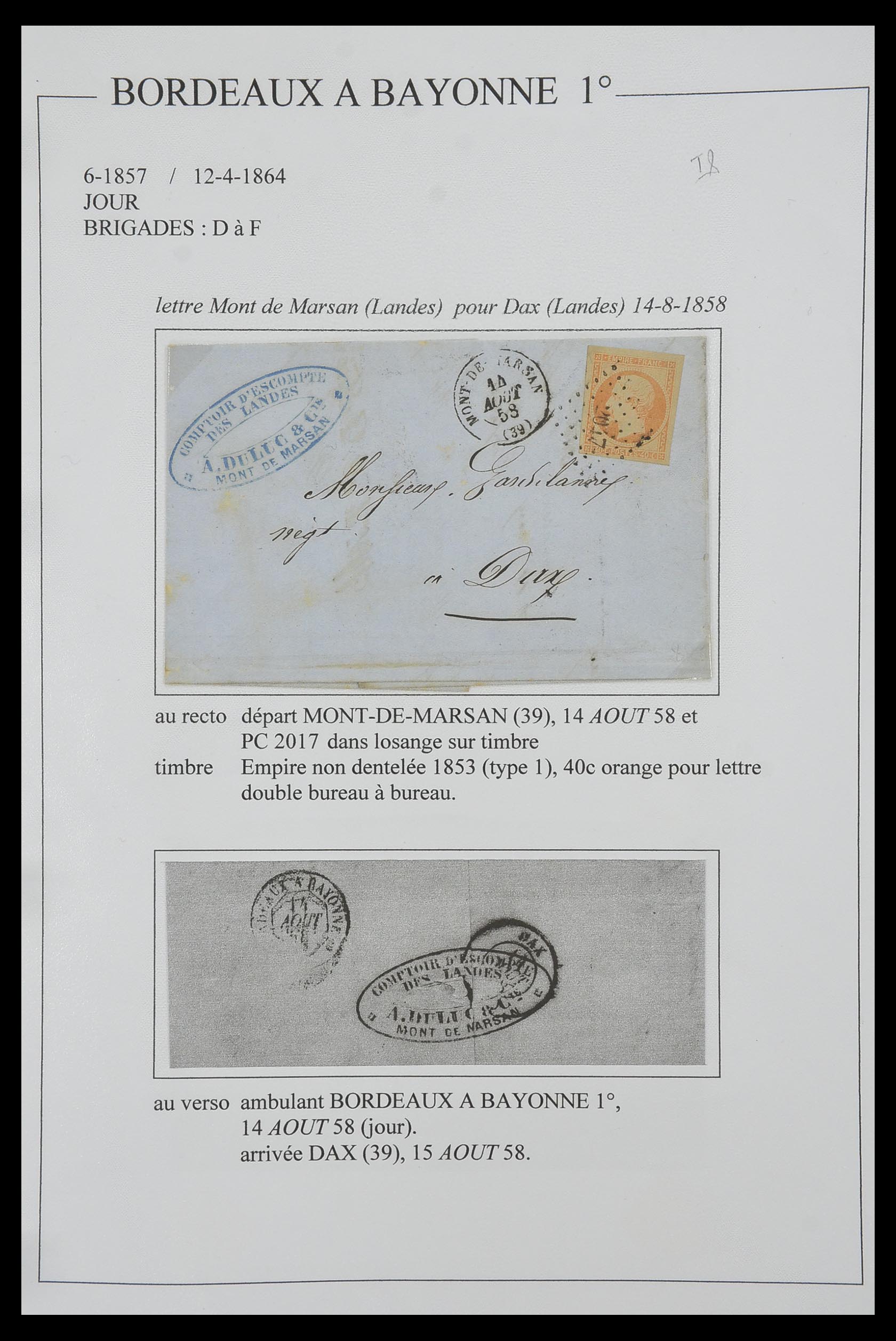 33624 148 - Postzegelverzameling 33624 Frankrijk brieven 1854-1907.