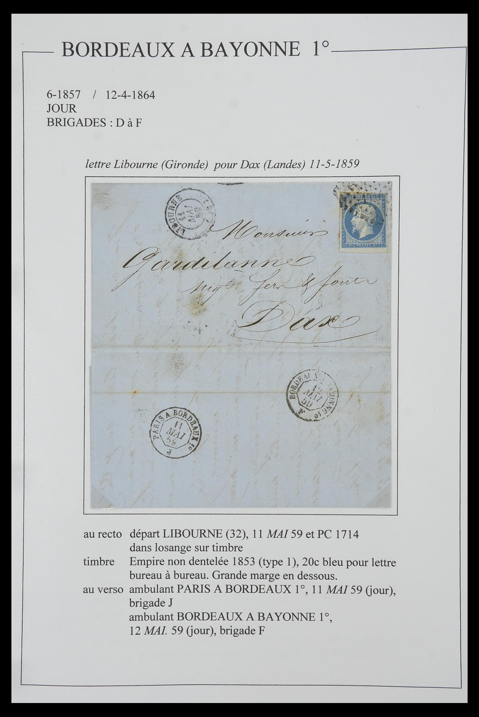 33624 149 - Postzegelverzameling 33624 Frankrijk brieven 1854-1907.