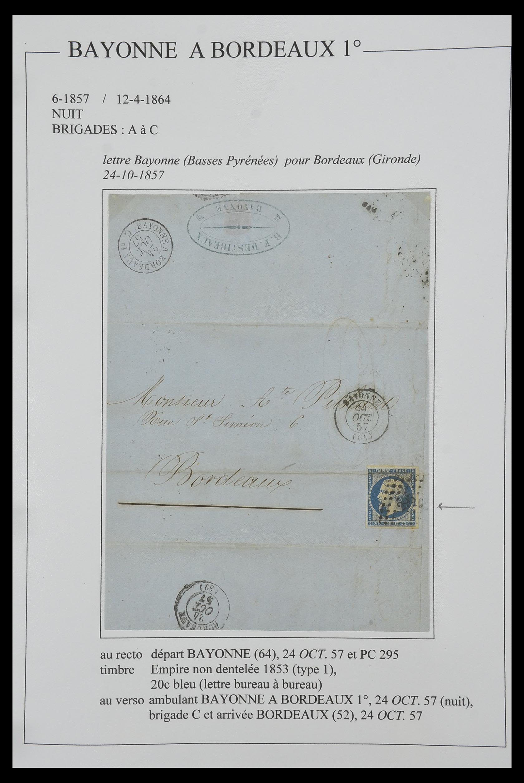 33624 150 - Postzegelverzameling 33624 Frankrijk brieven 1854-1907.