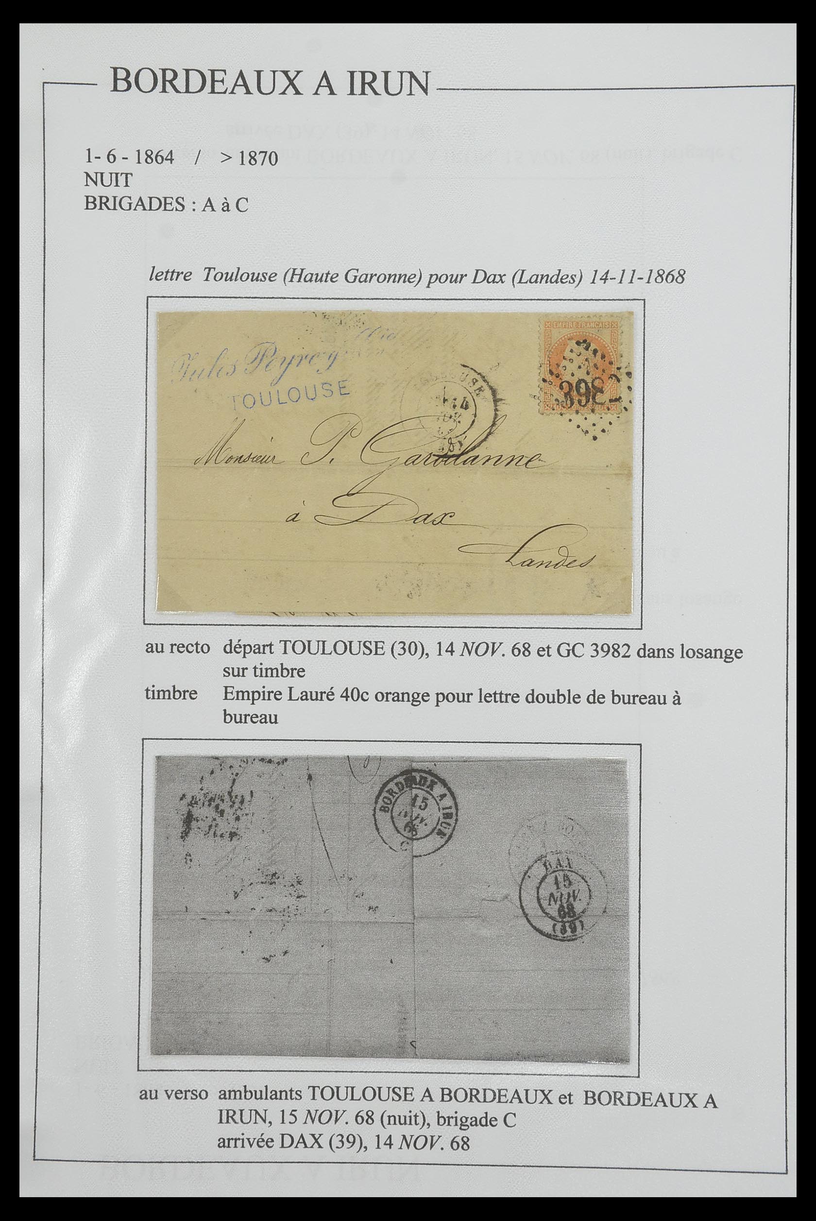 33624 152 - Postzegelverzameling 33624 Frankrijk brieven 1854-1907.