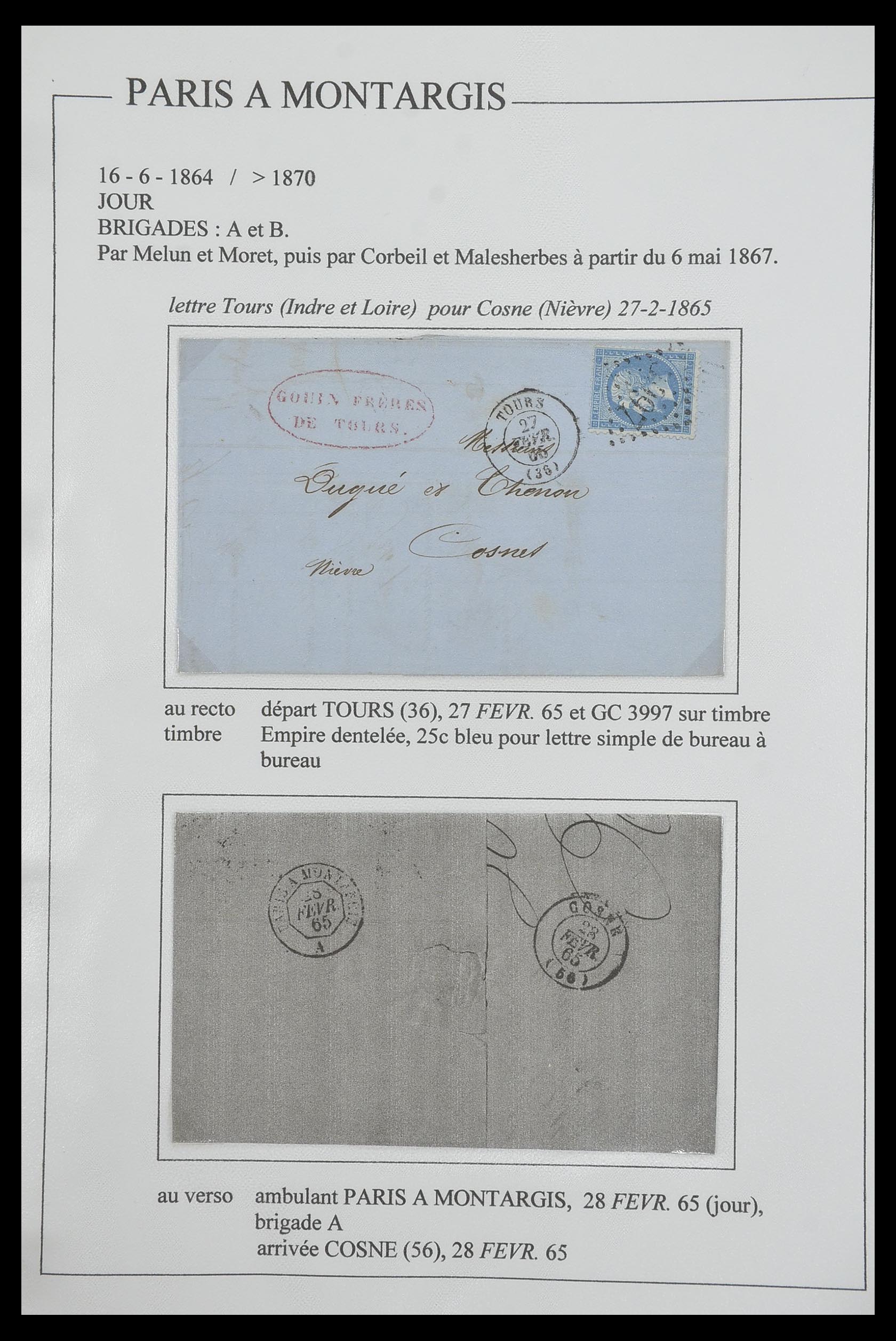 33624 155 - Postzegelverzameling 33624 Frankrijk brieven 1854-1907.