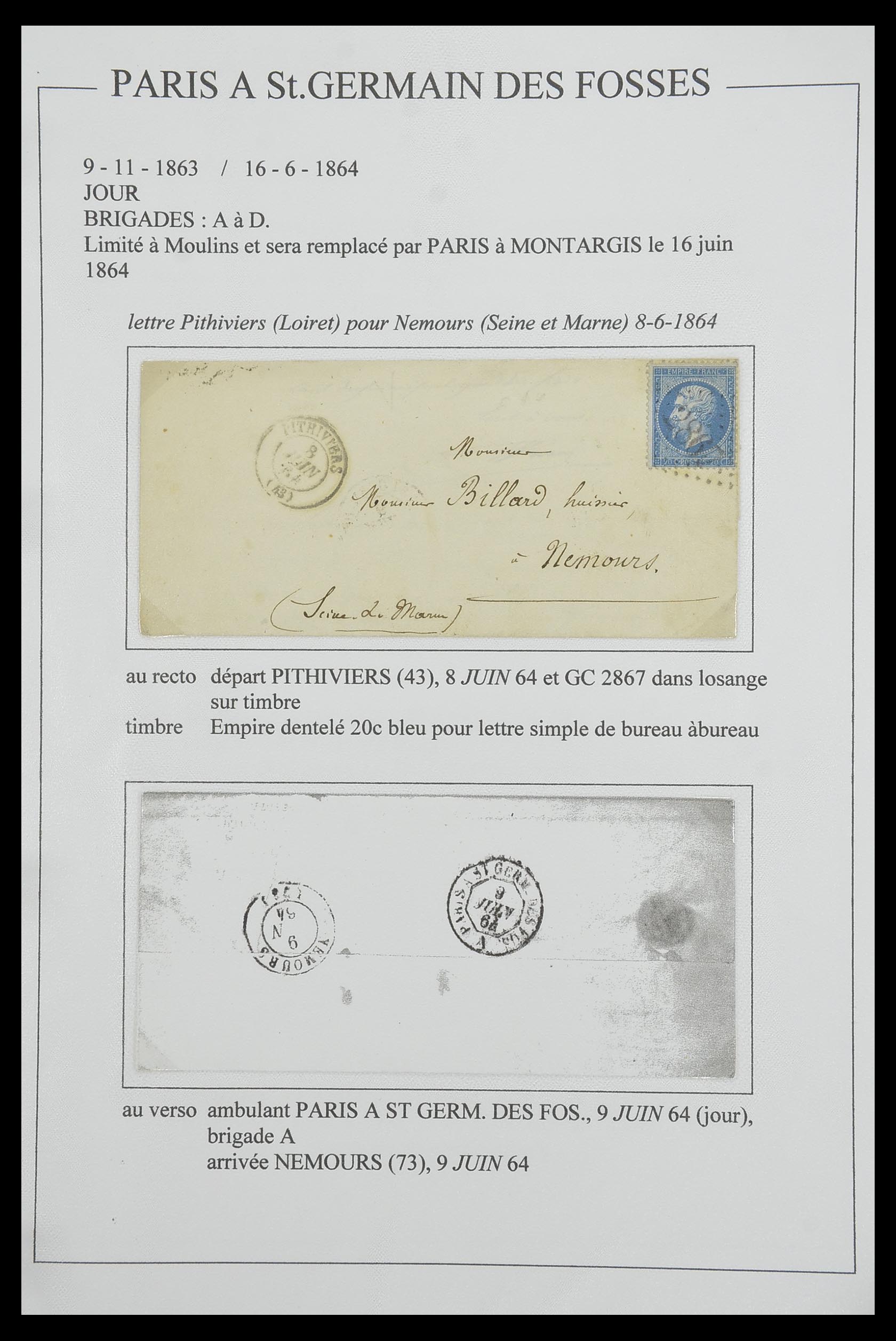33624 157 - Postzegelverzameling 33624 Frankrijk brieven 1854-1907.