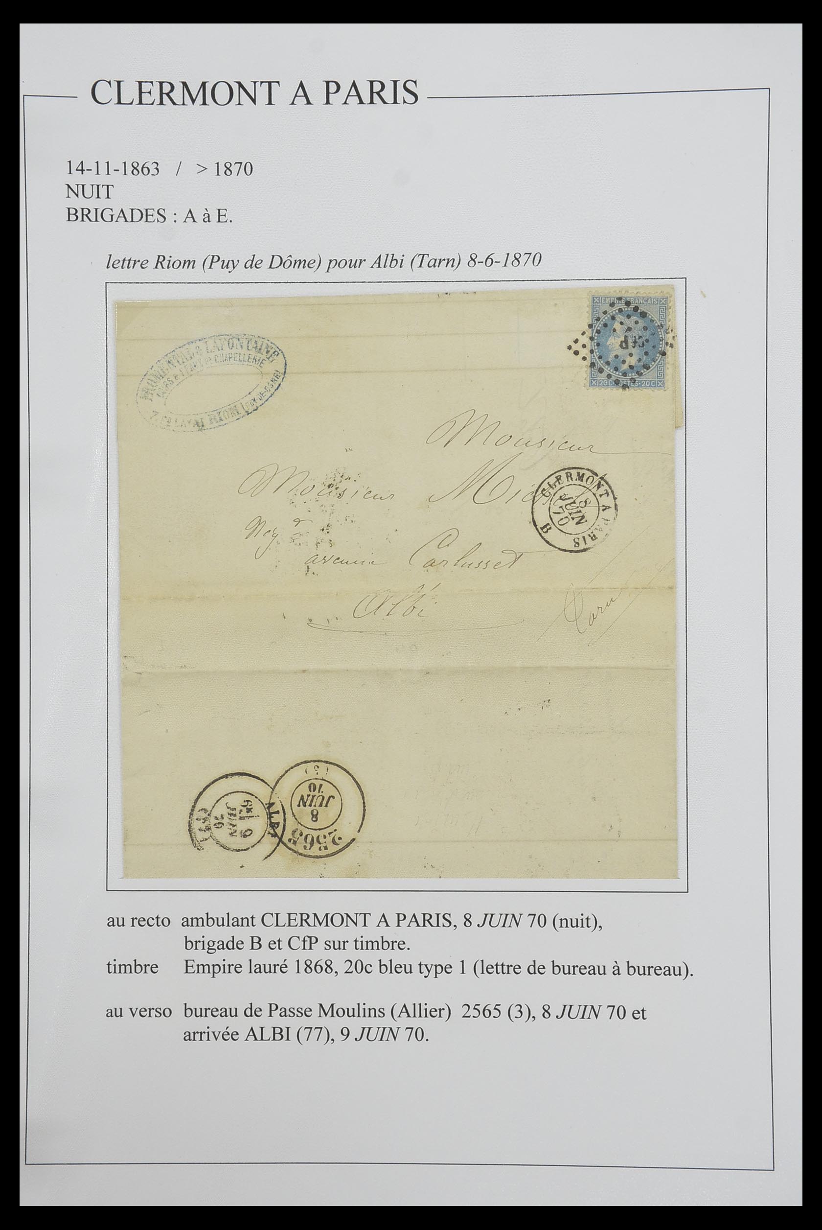 33624 165 - Postzegelverzameling 33624 Frankrijk brieven 1854-1907.