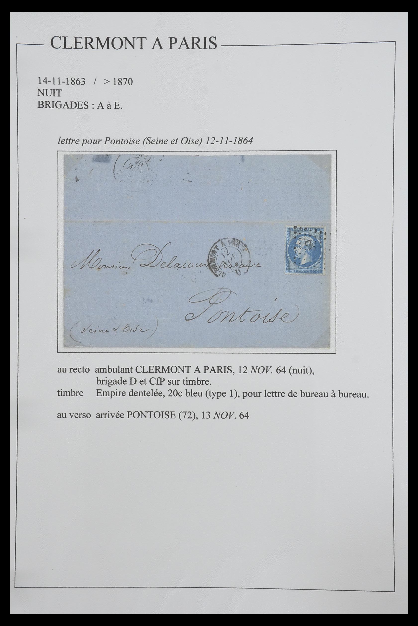 33624 166 - Postzegelverzameling 33624 Frankrijk brieven 1854-1907.