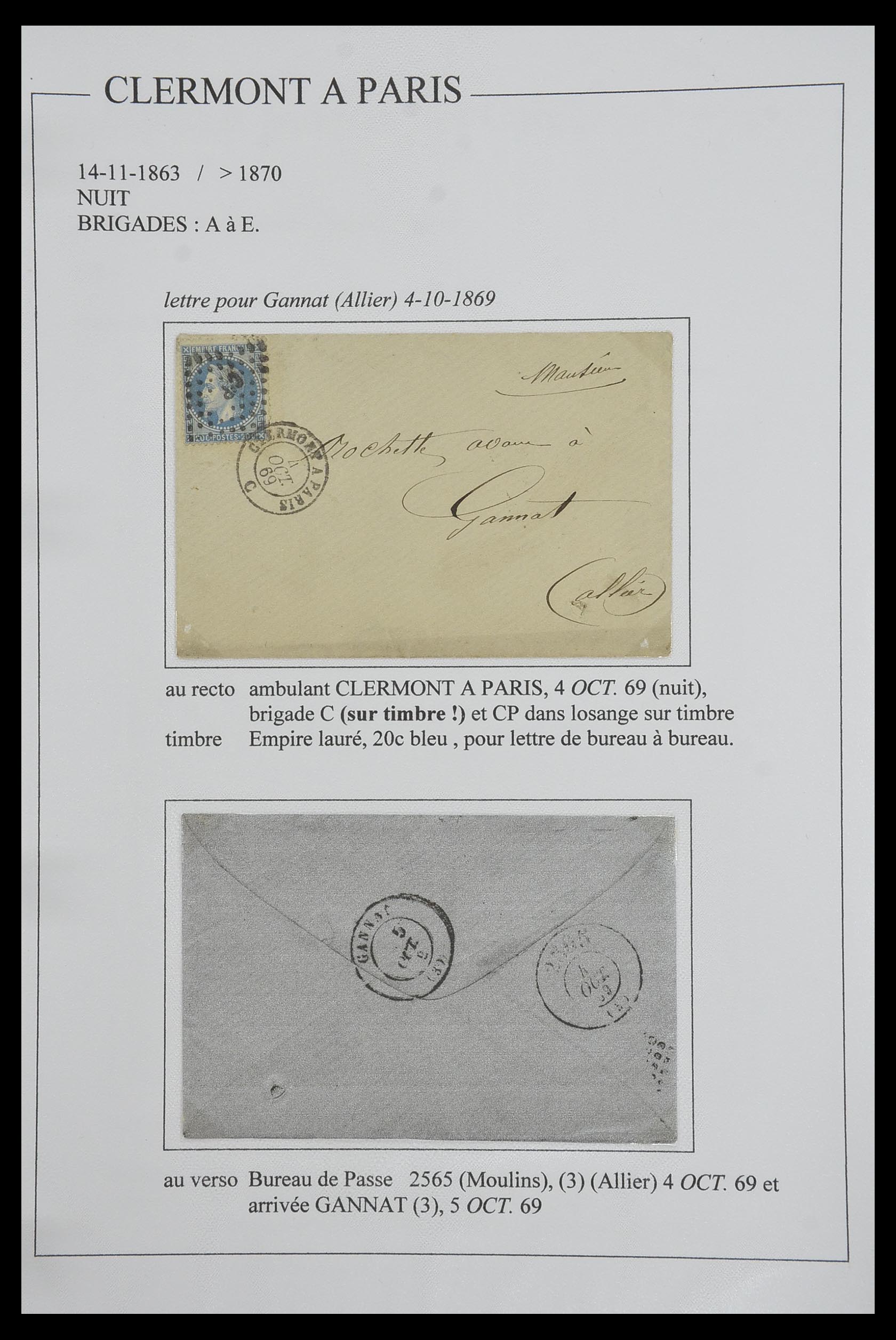 33624 167 - Postzegelverzameling 33624 Frankrijk brieven 1854-1907.