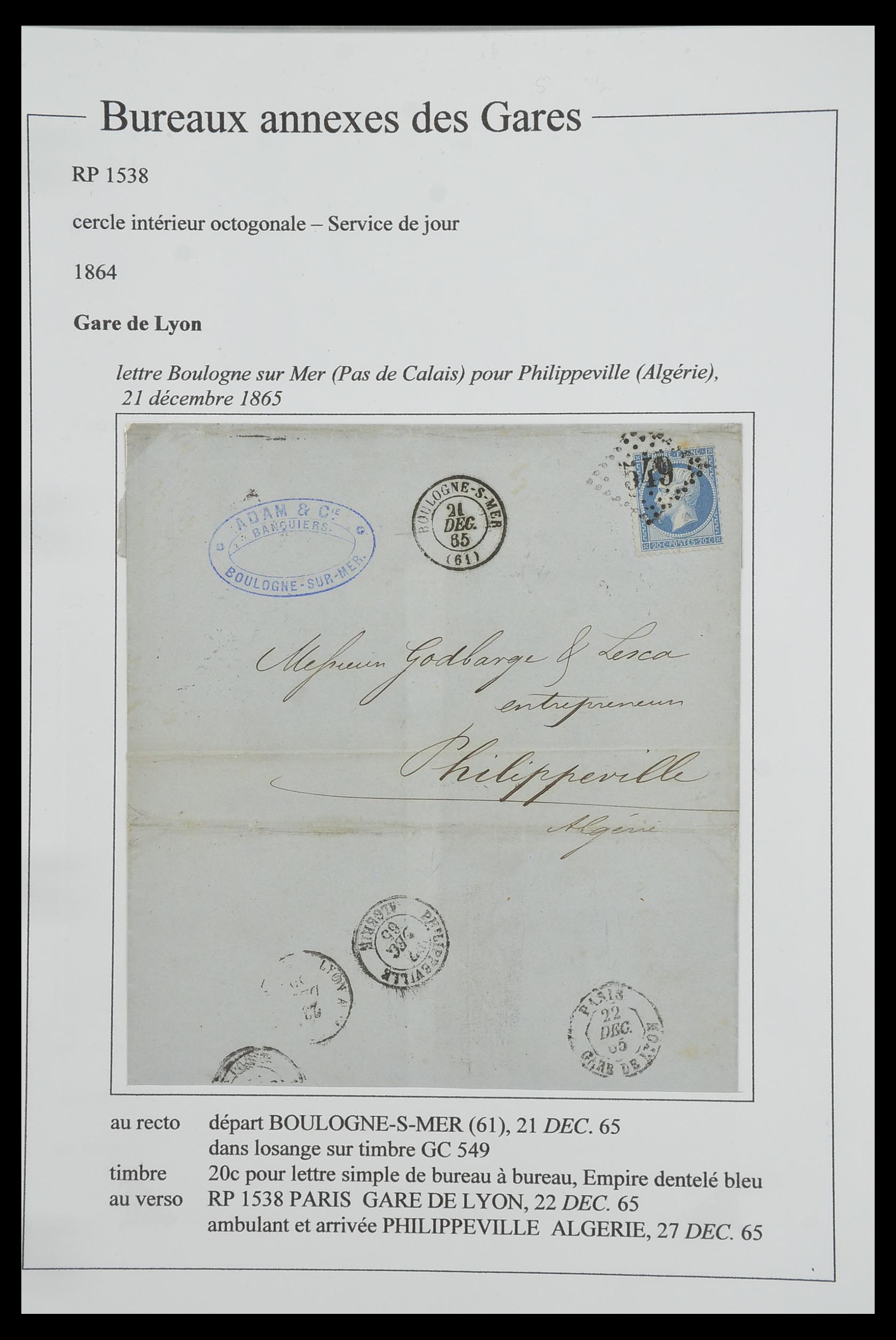 33624 168 - Postzegelverzameling 33624 Frankrijk brieven 1854-1907.
