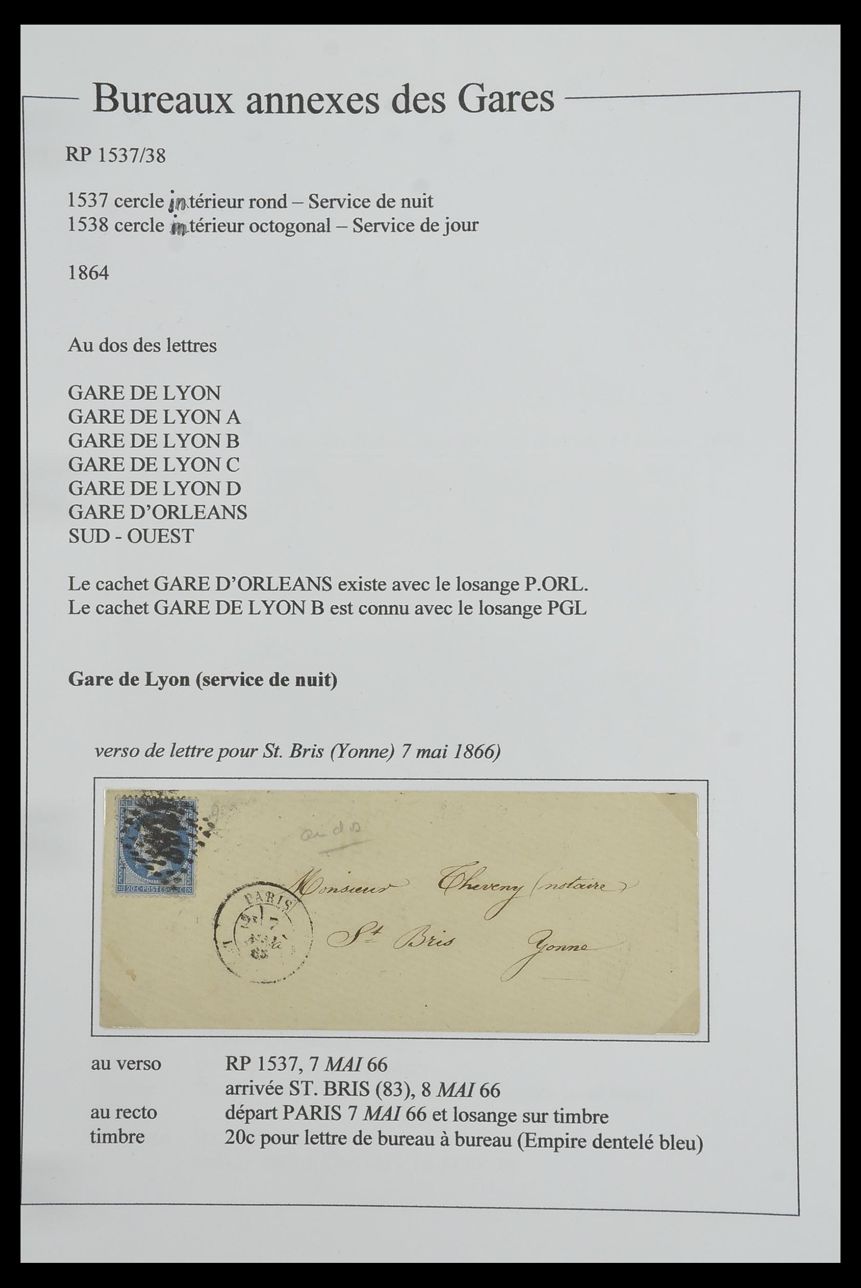 33624 170 - Postzegelverzameling 33624 Frankrijk brieven 1854-1907.