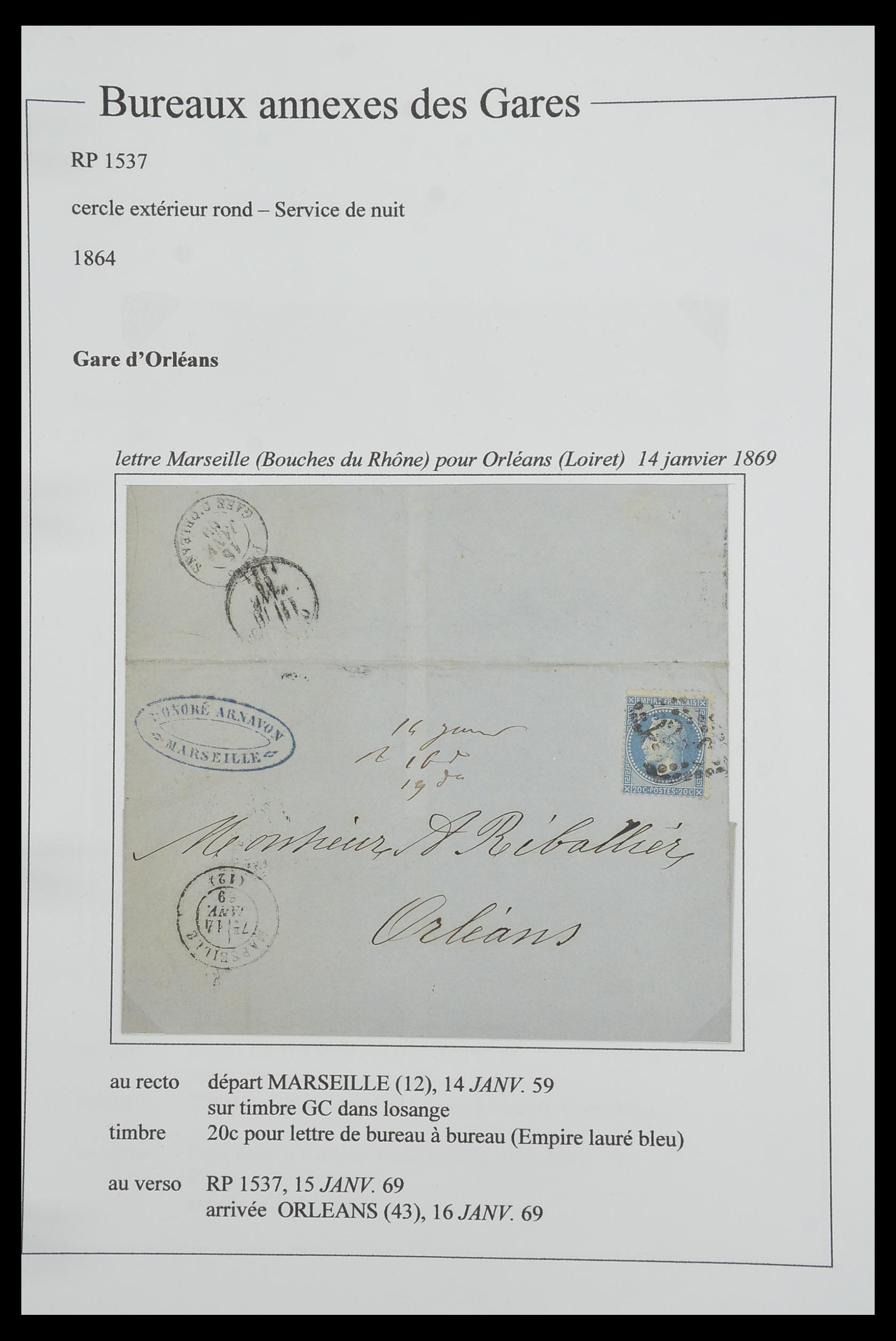 33624 171 - Postzegelverzameling 33624 Frankrijk brieven 1854-1907.