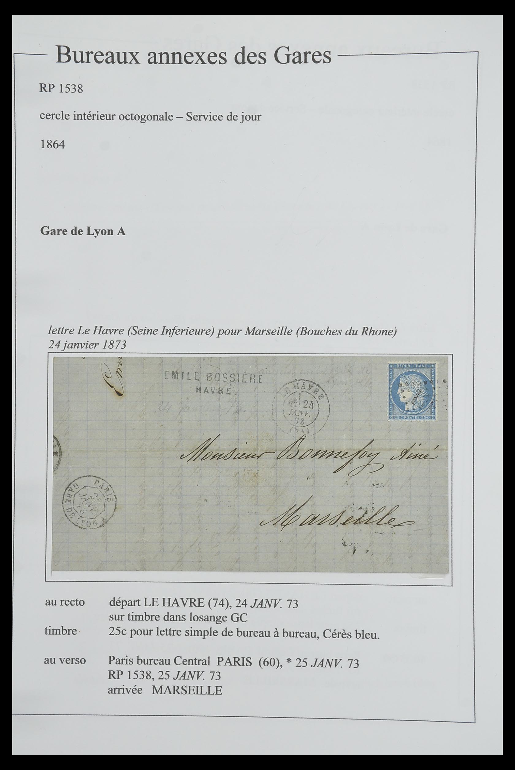 33624 172 - Postzegelverzameling 33624 Frankrijk brieven 1854-1907.