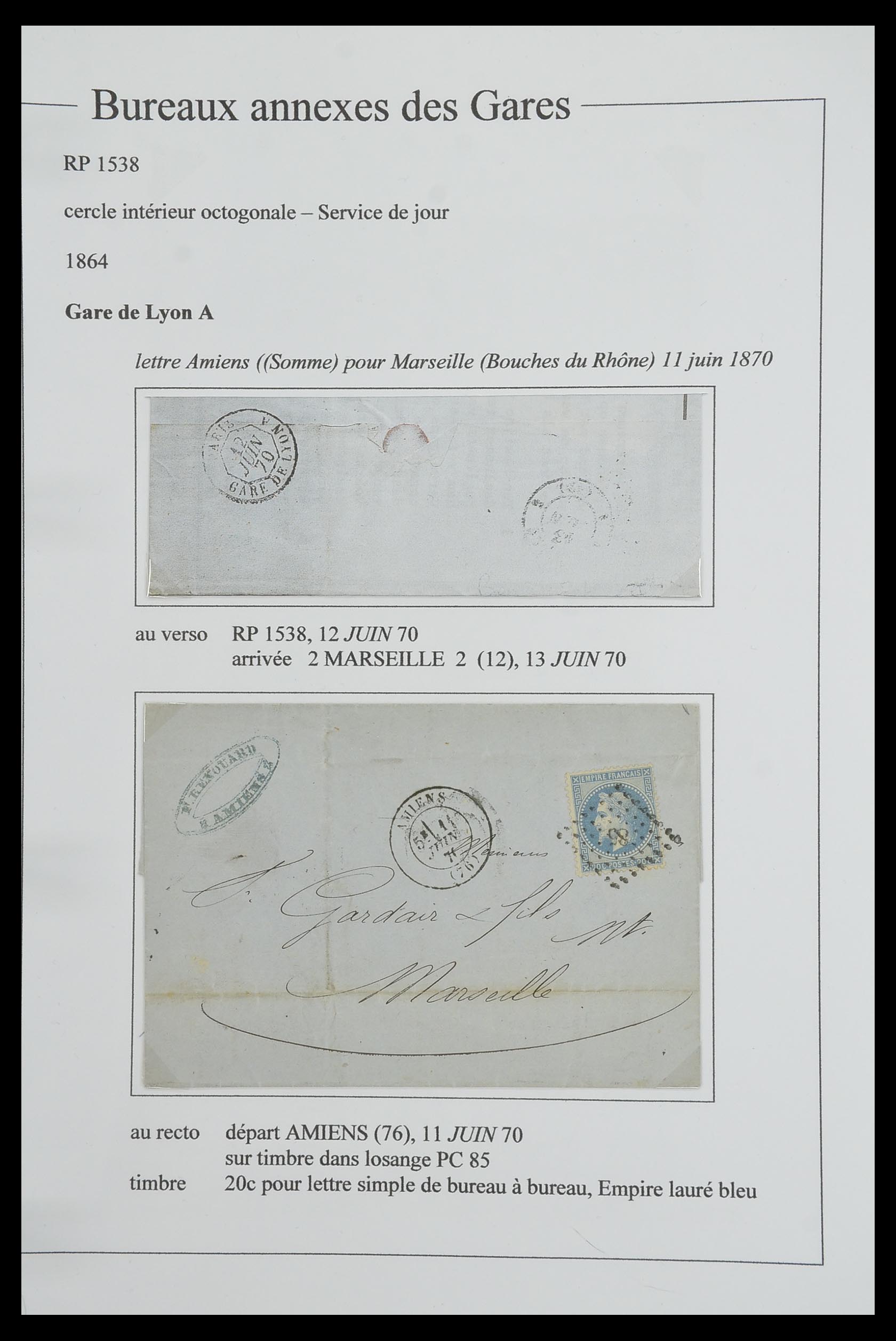 33624 173 - Postzegelverzameling 33624 Frankrijk brieven 1854-1907.