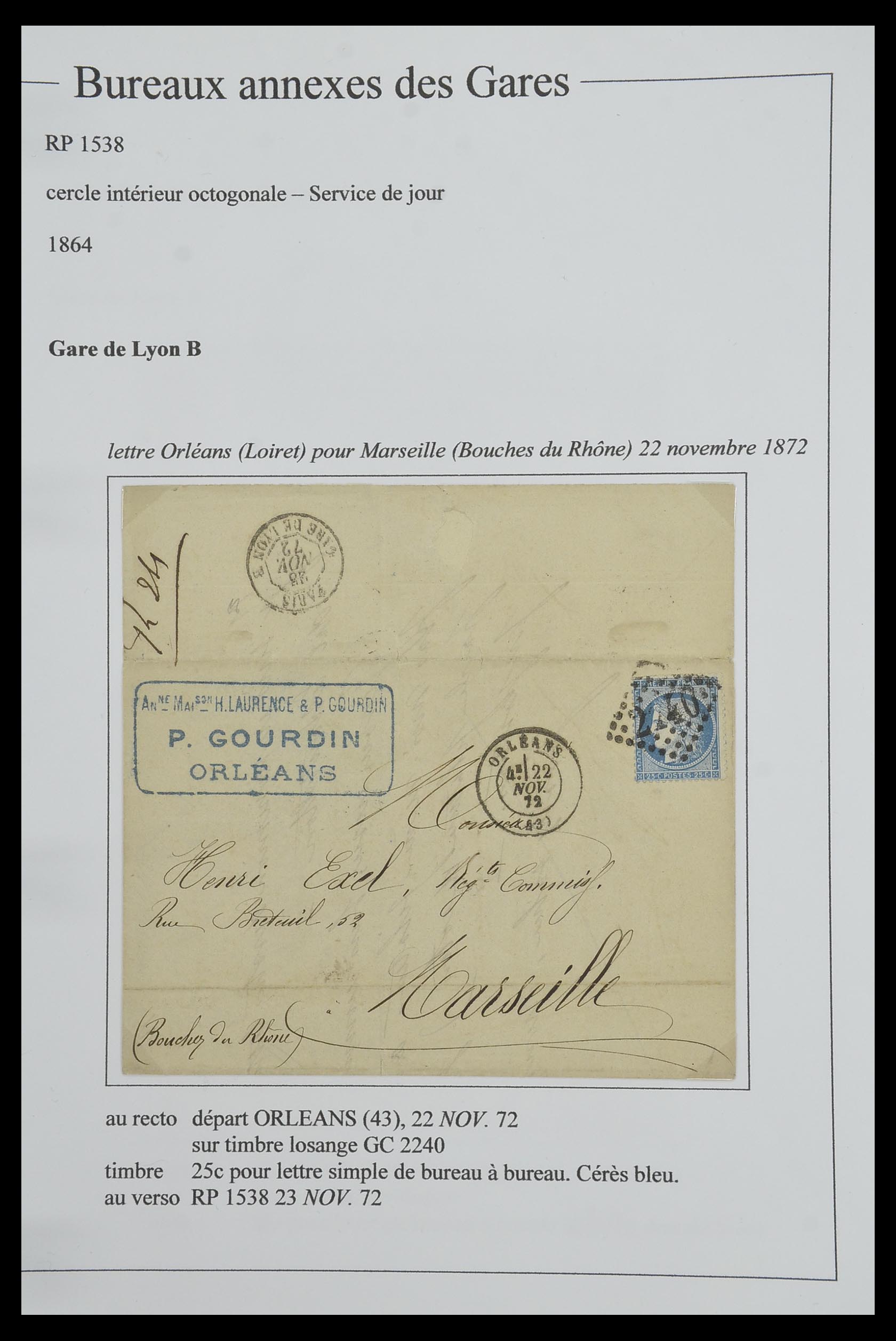33624 175 - Postzegelverzameling 33624 Frankrijk brieven 1854-1907.