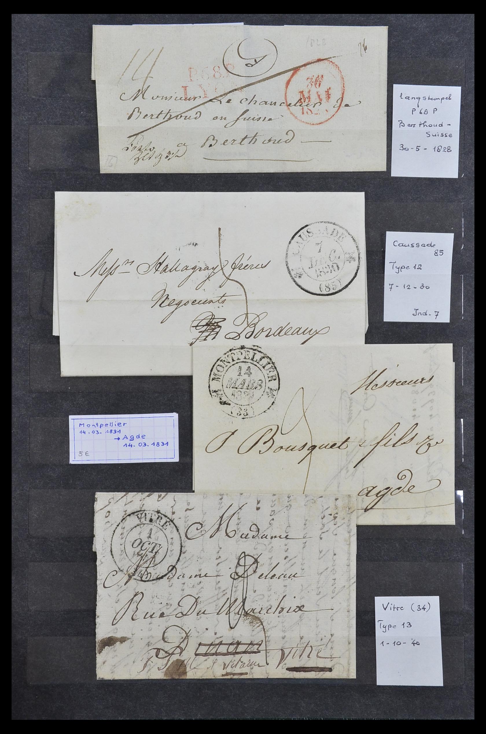 33625 002 - Postzegelverzameling 33625 Frankrijk voorfilatelie brieven.