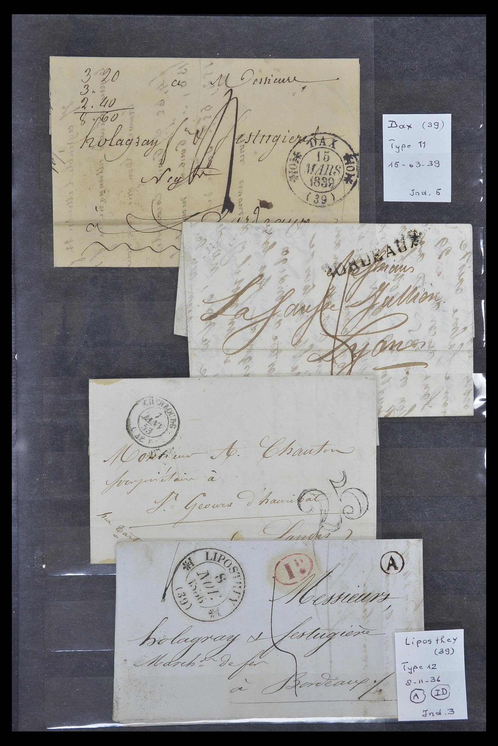 33625 007 - Postzegelverzameling 33625 Frankrijk voorfilatelie brieven.