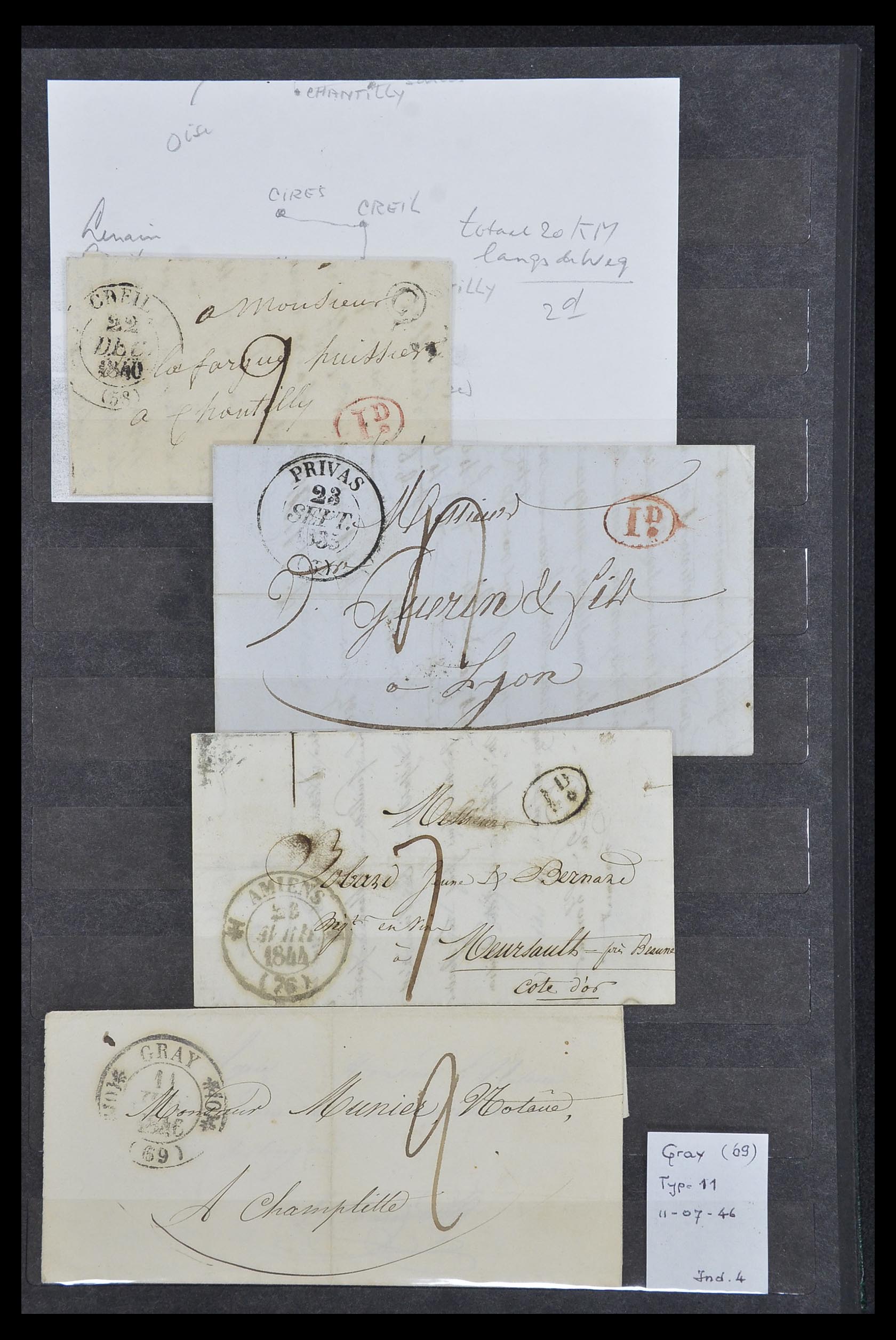 33625 015 - Postzegelverzameling 33625 Frankrijk voorfilatelie brieven.