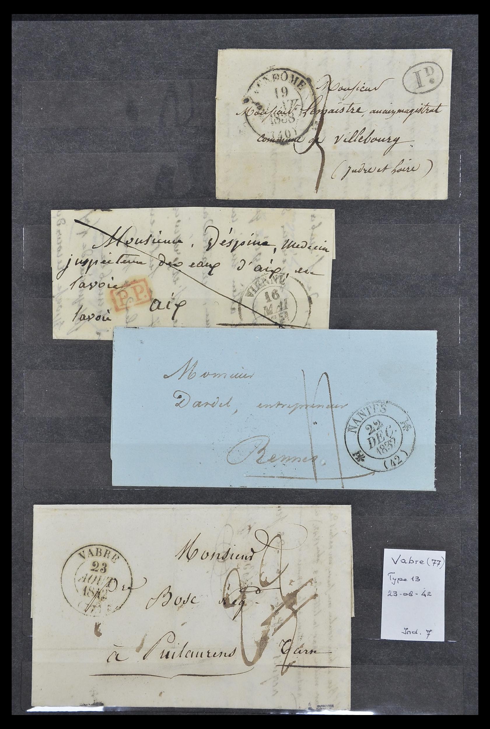 33625 017 - Postzegelverzameling 33625 Frankrijk voorfilatelie brieven.