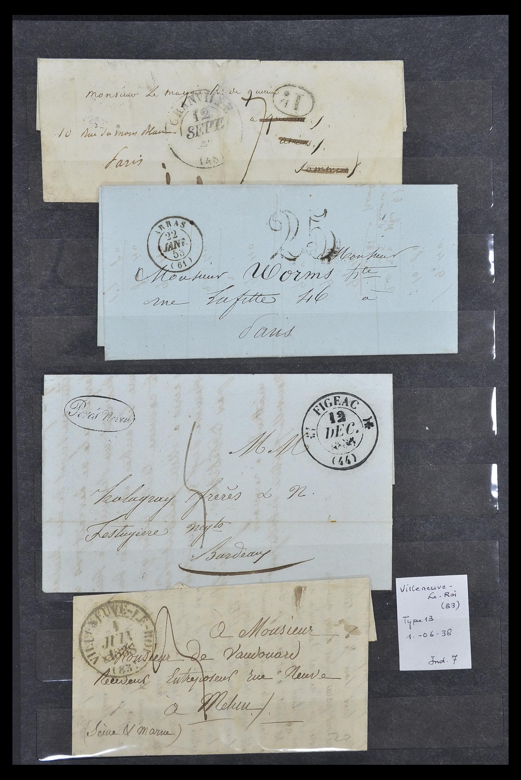 33625 018 - Postzegelverzameling 33625 Frankrijk voorfilatelie brieven.