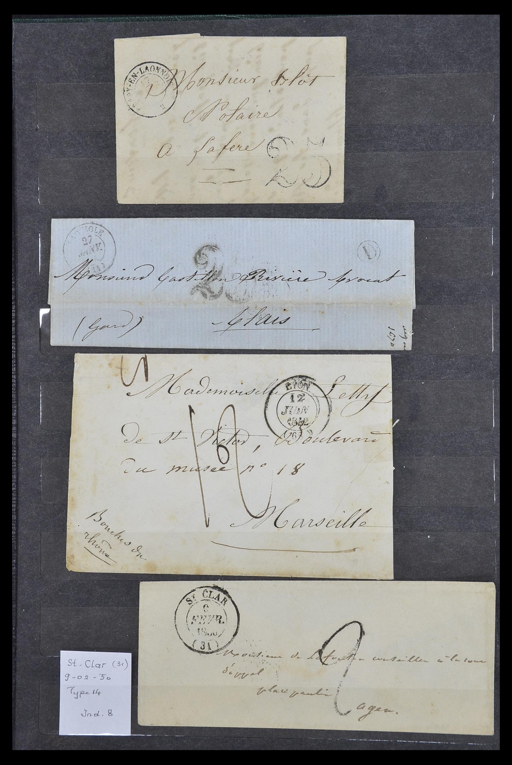33625 025 - Postzegelverzameling 33625 Frankrijk voorfilatelie brieven.