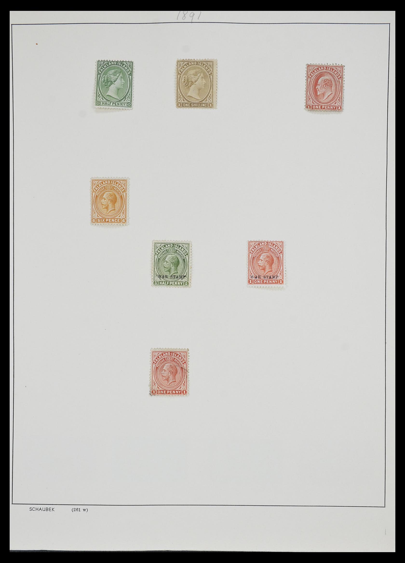 33626 001 - Postzegelverzameling 33626 Falkland Eilanden en Dependencies 1891-198