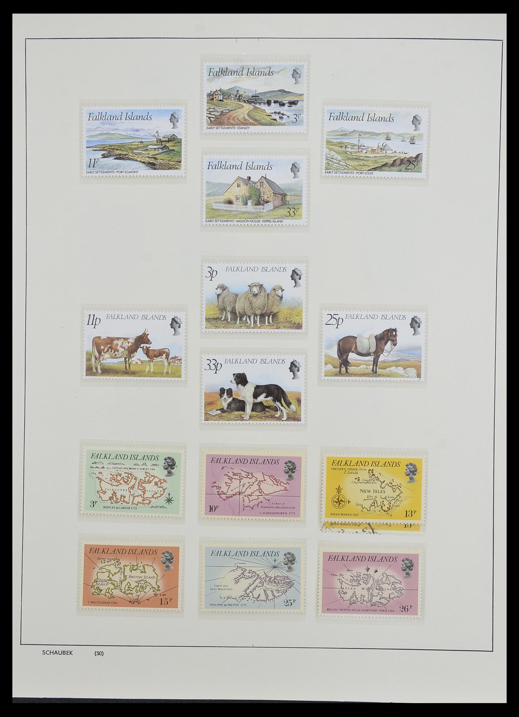33626 023 - Stamp collection 33626 Falkland Islands and Dependencies 1891-1987.