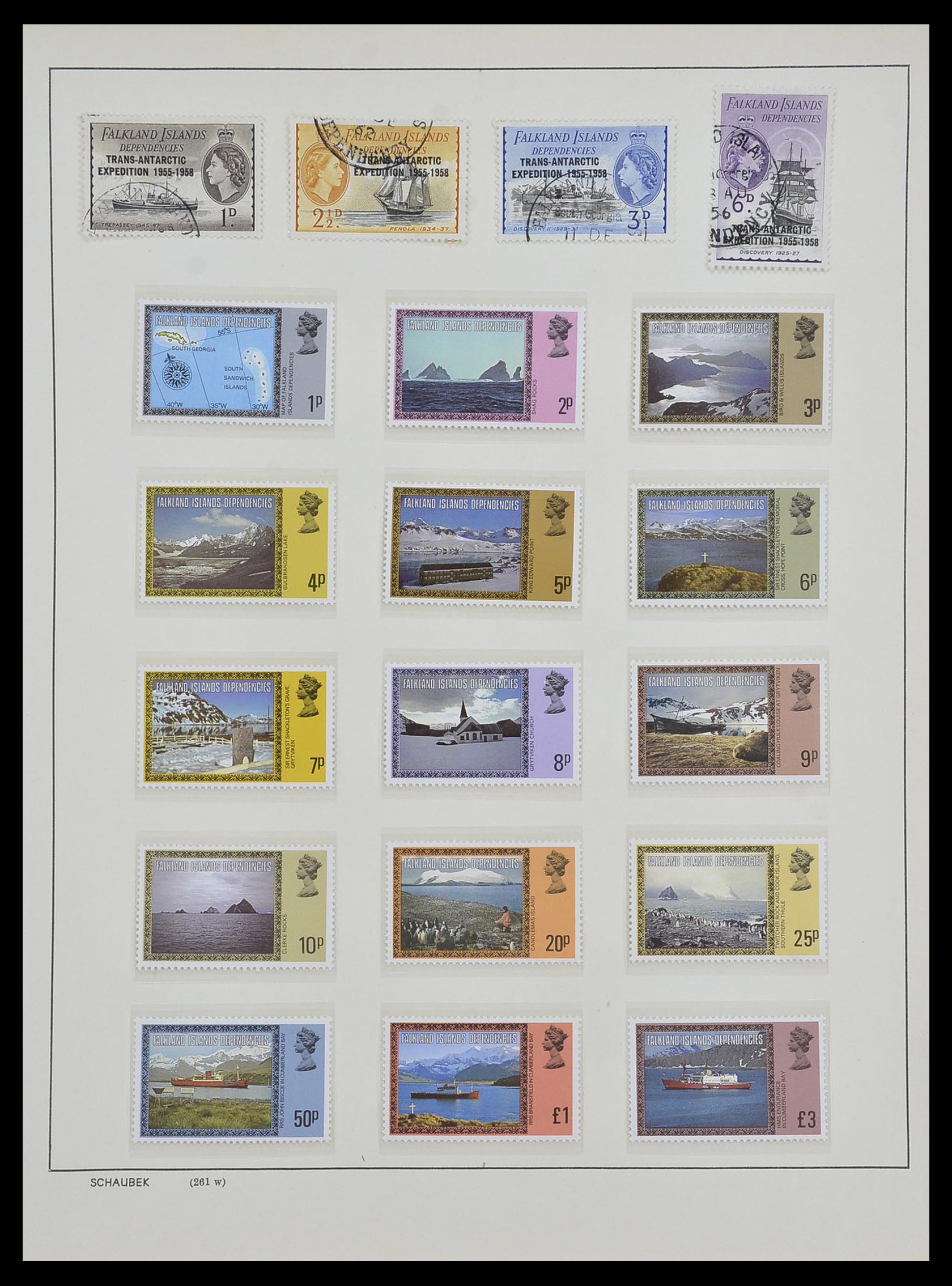 33626 048 - Stamp collection 33626 Falkland Islands and Dependencies 1891-1987.